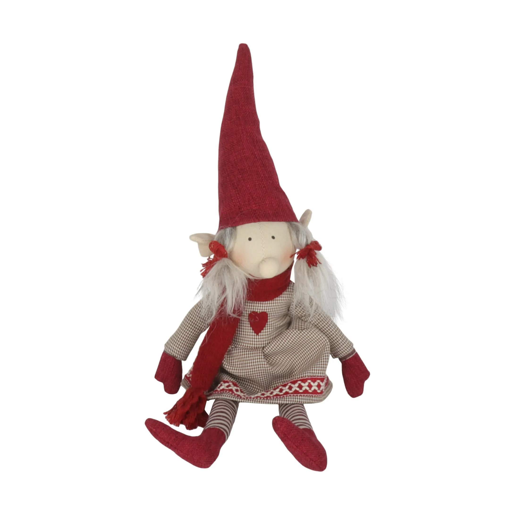 Nisse - Pige, rød/beige, large