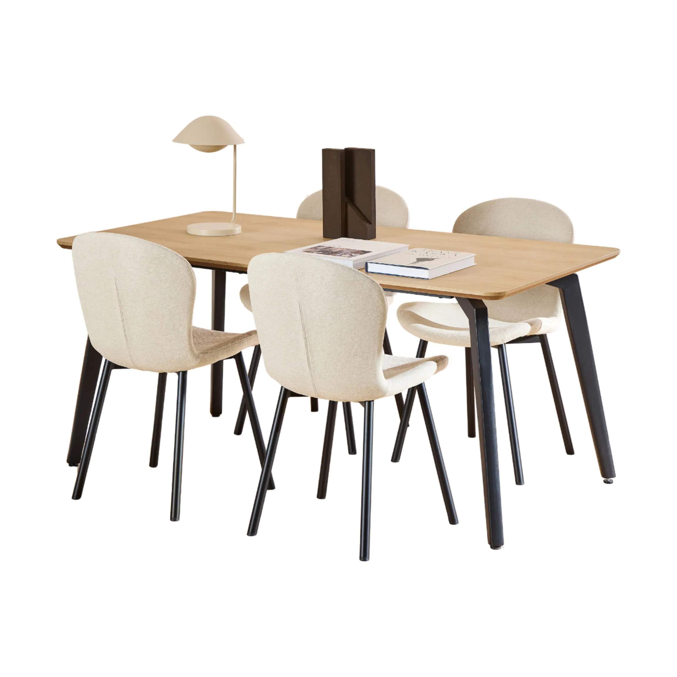 CASA Living Spiseborde Cadiz Spisebordssæt - 5 dele i Natur/beige, 1
