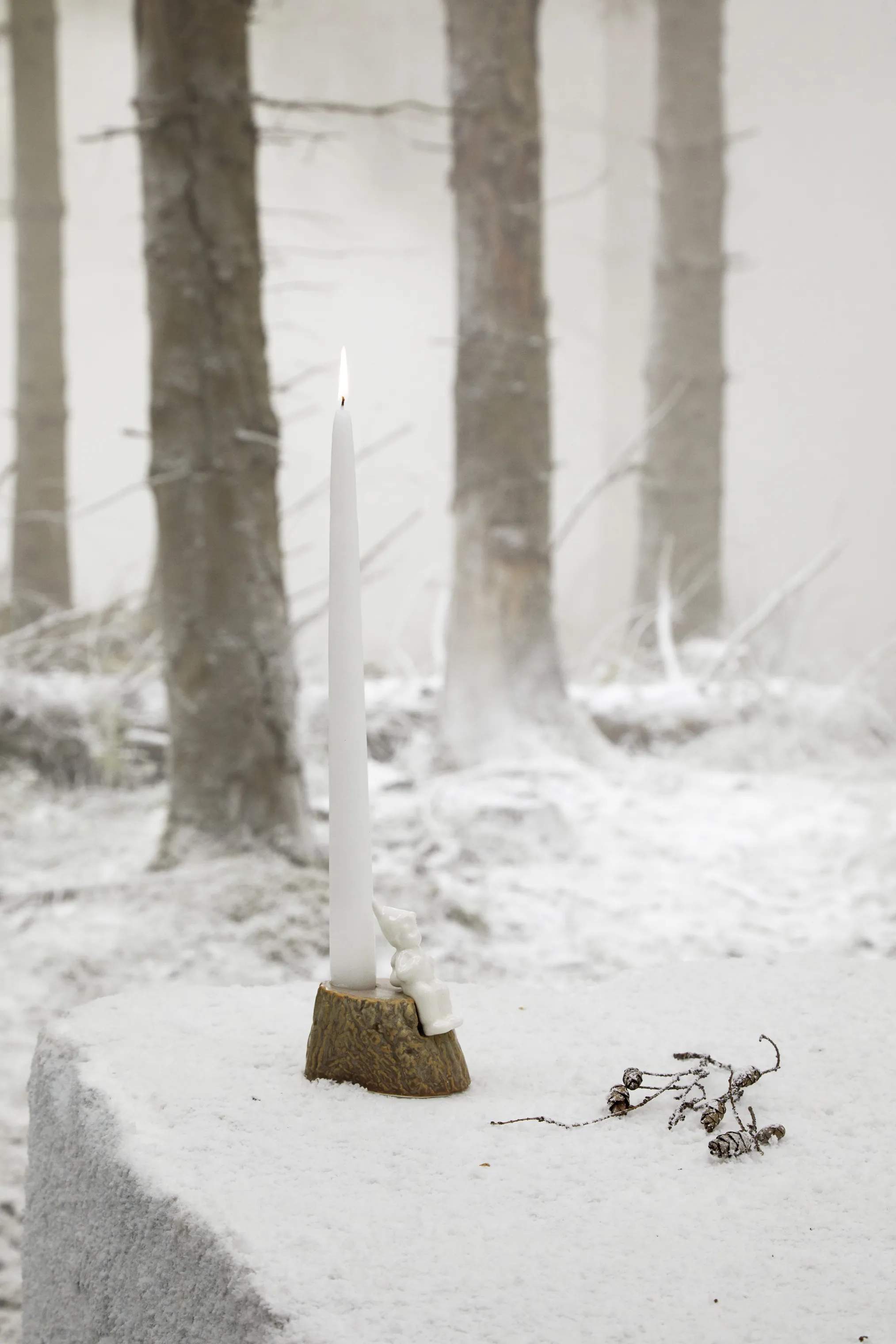 Kähler Kronelysestage Christmas Tales Lysestage - Julerejse i Hvid, 2