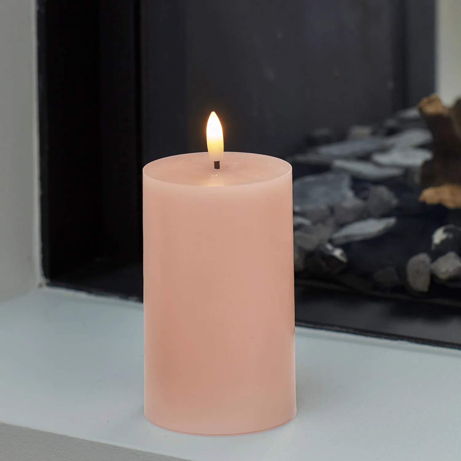 Sirius LED-lys Sille Genopladelig Sille LED Bloklys i Dusty Peach, 12 cm, 2