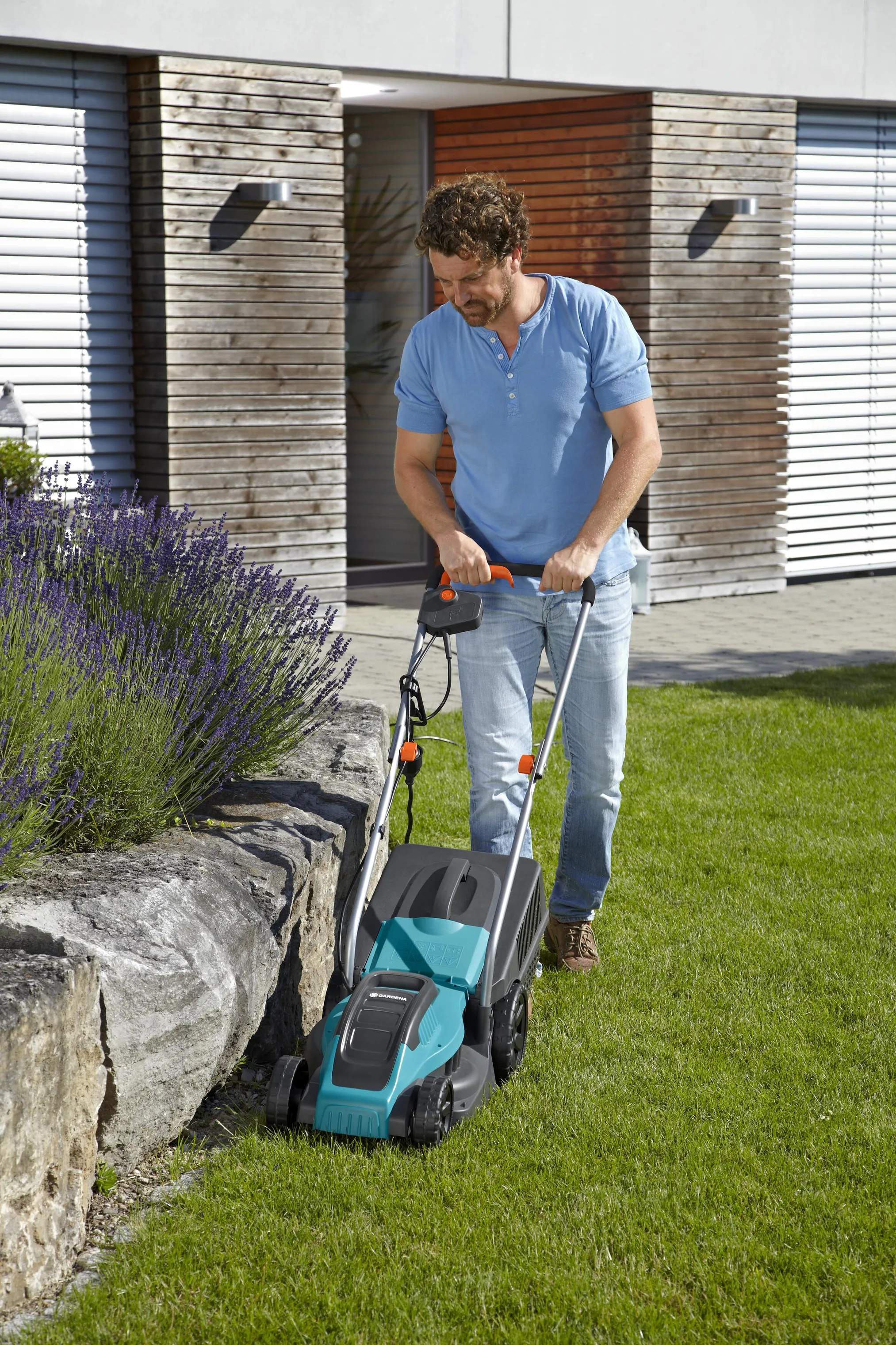 Gardena Havemaskiner PowerMax Plæneklipper i Grå/orange/turkis, 5