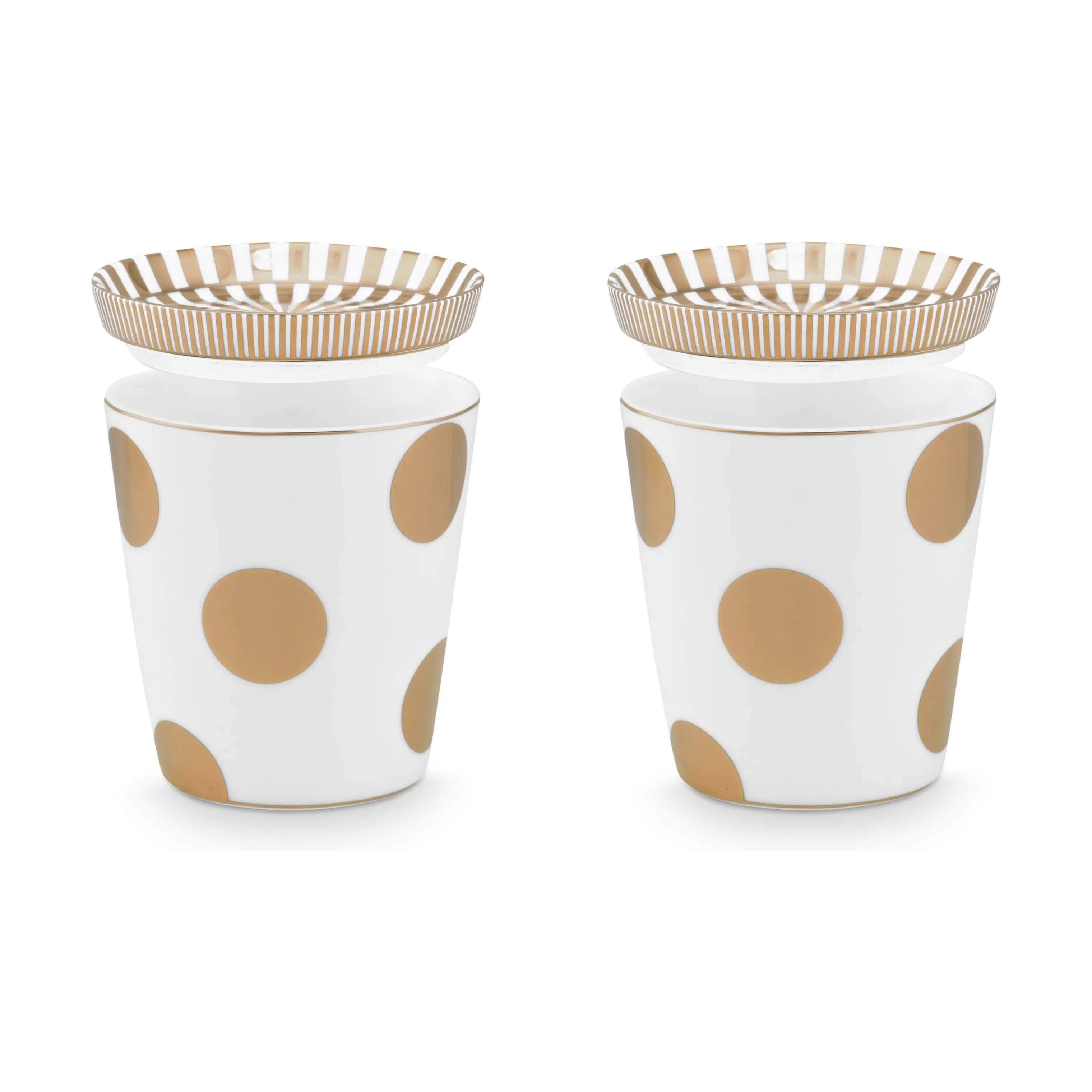 PIP Studio Krus og kopper uden hank Dot Delight Tekop - 2 stk. i Hvid / Guld, 1
