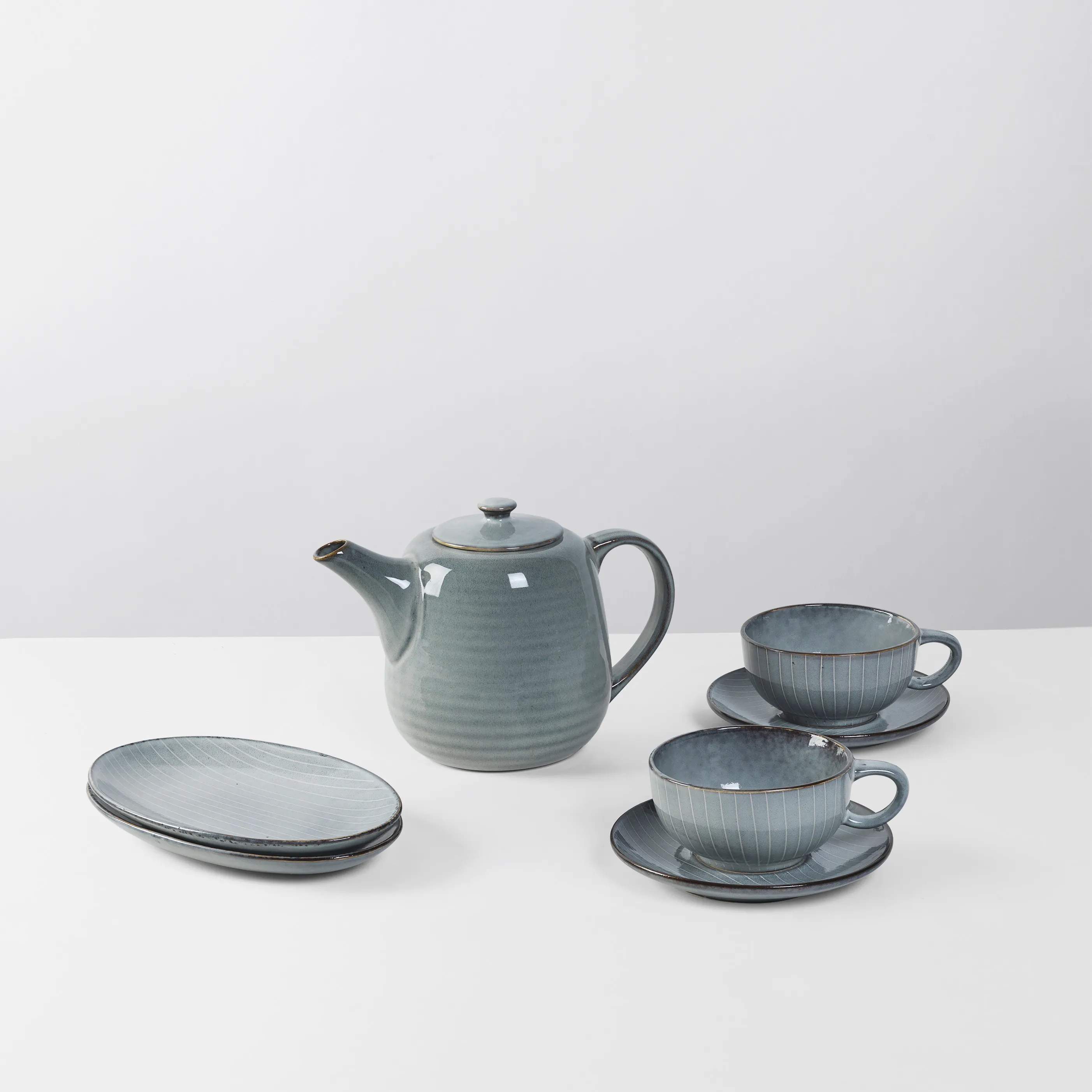 Broste Copenhagen Krus og kopper med hank Nordic Sea Tesæt - 7 dele i Soft Blue, 2