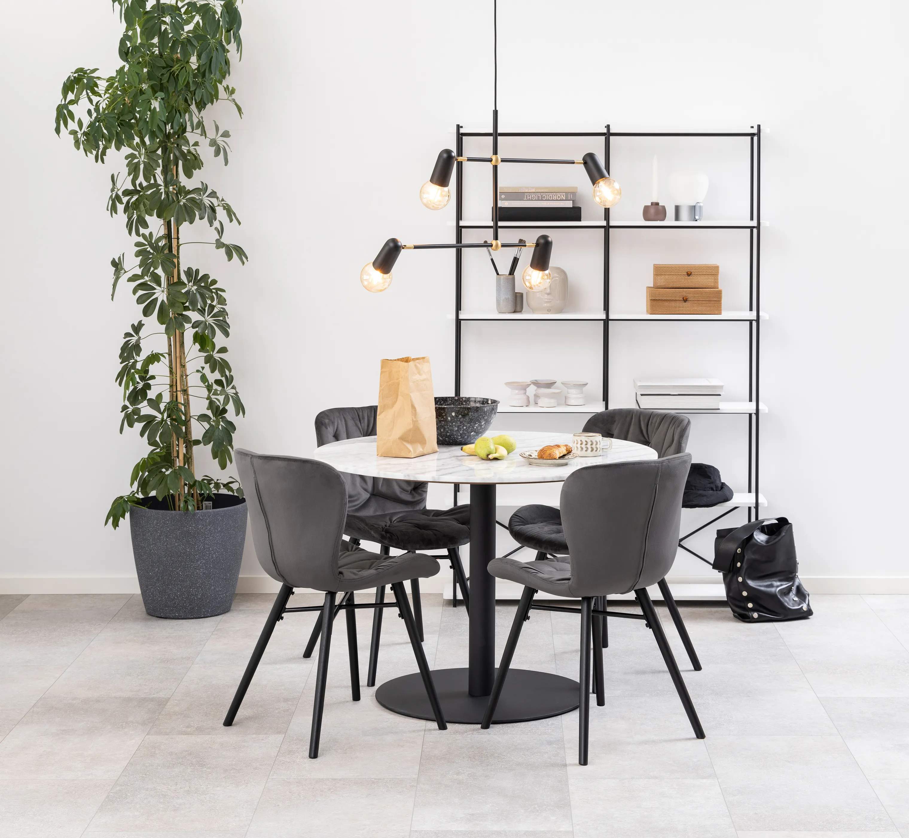 CASA Living Spiseborde Corby Spisebord i Hvid Guangxi/mat sort, 2