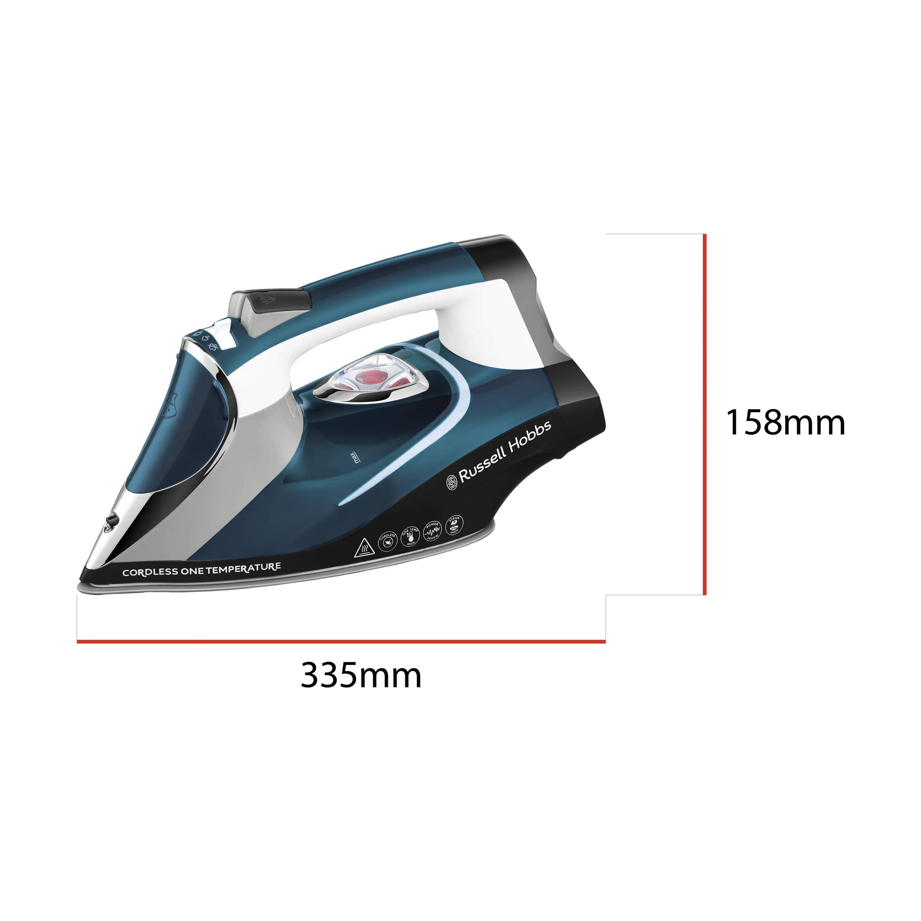 Russell Hobbs Strygejern Cordless One Temperature Dampstrygejern i Blå, 5