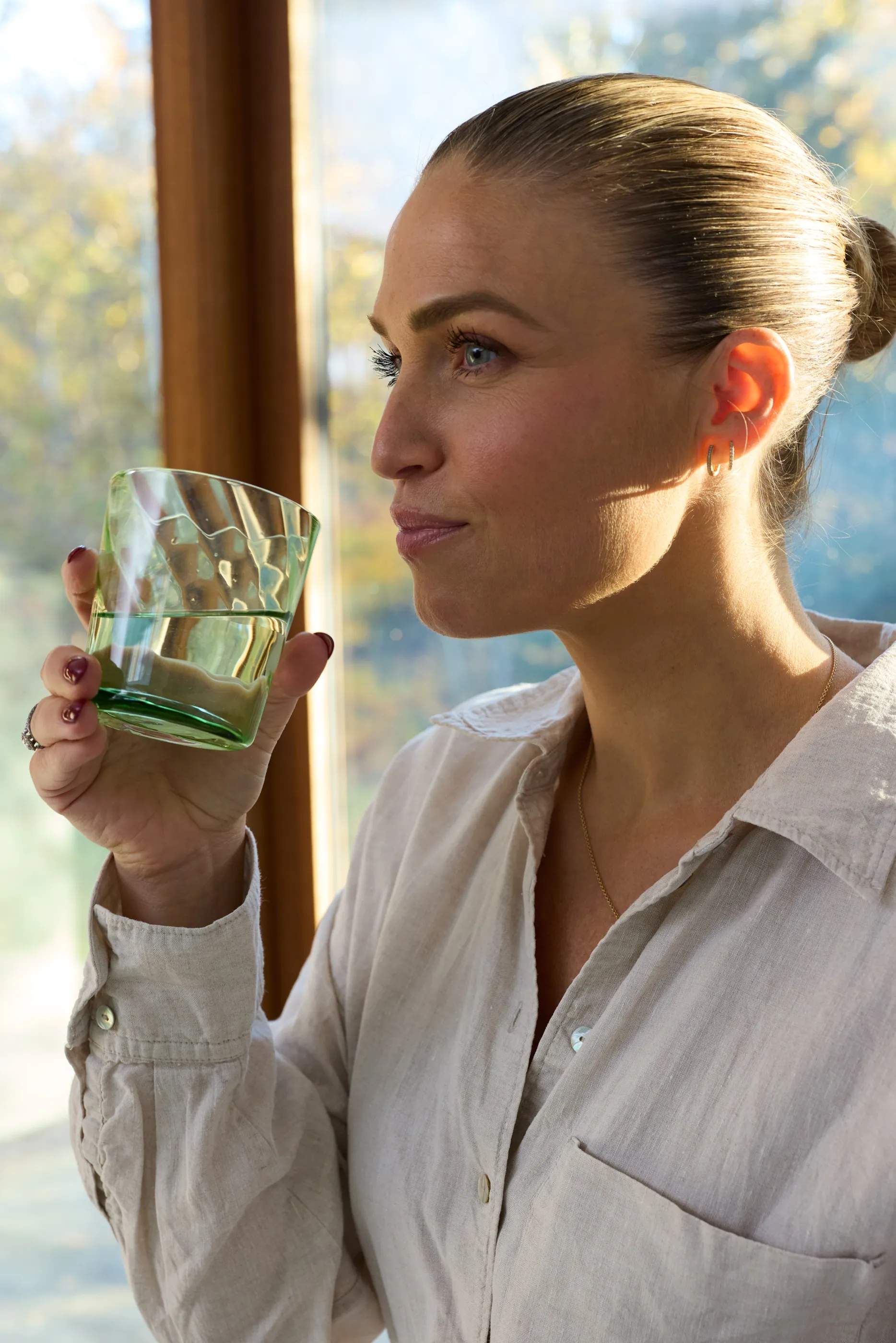 RAW by Aida Vandglas Unique Low Water Glas i Green, 3
