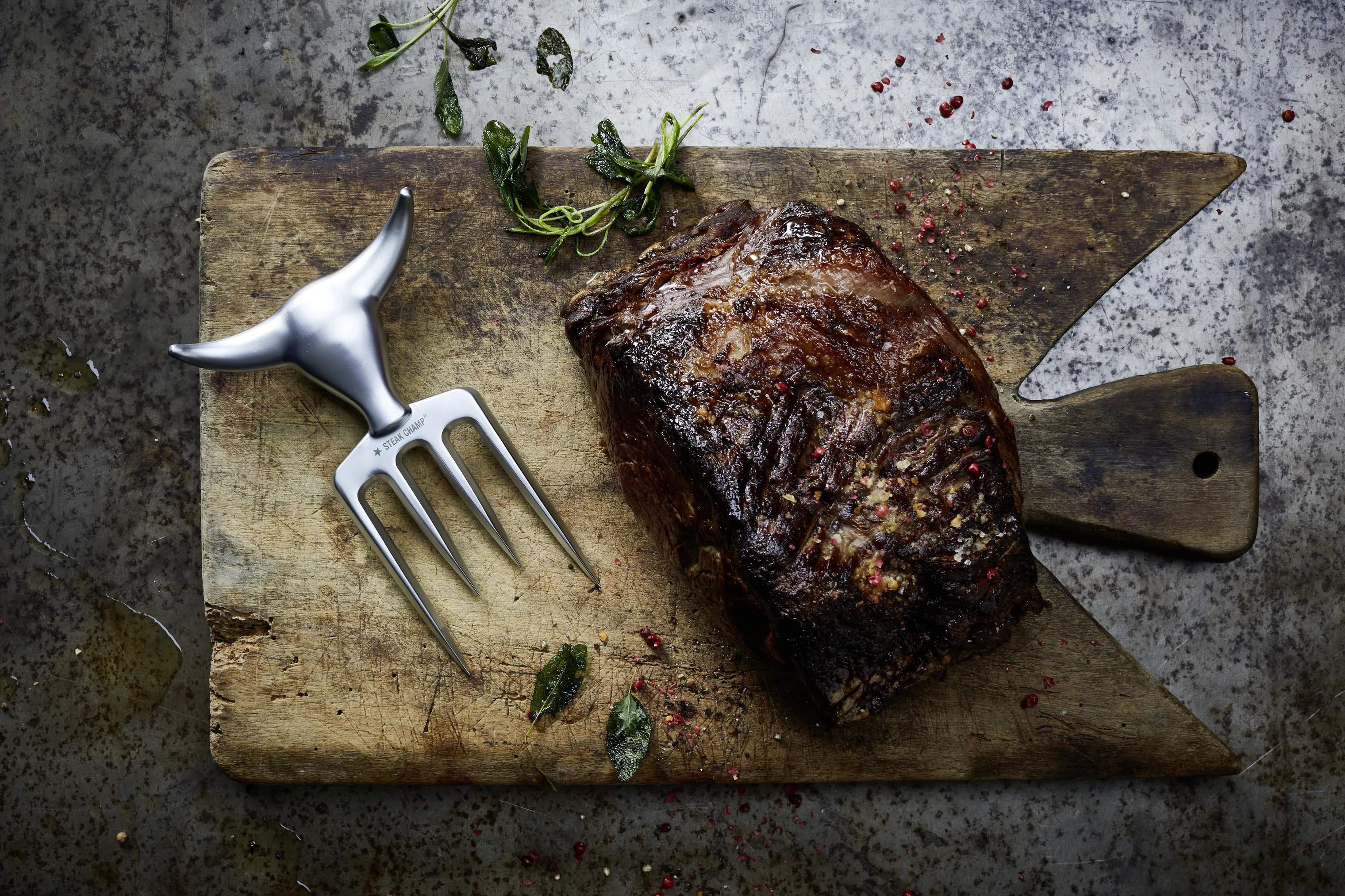 Steak Champ Stegegafler Bull Fork Stegegaffel i Stål, 2