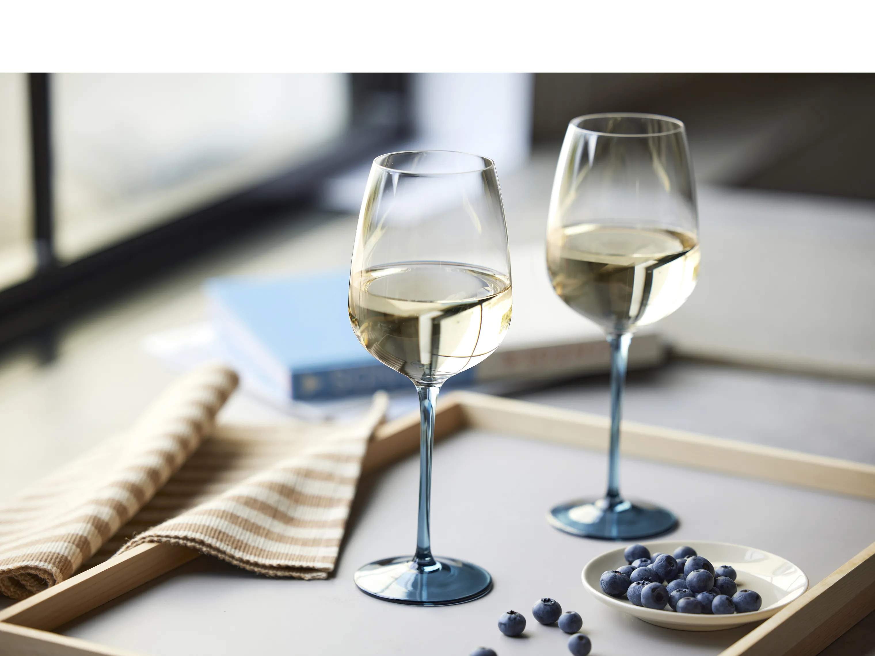 Lyngby Glas Hvidvinsglas Vienna Vinglas - 4 stk. i Blå, 2
