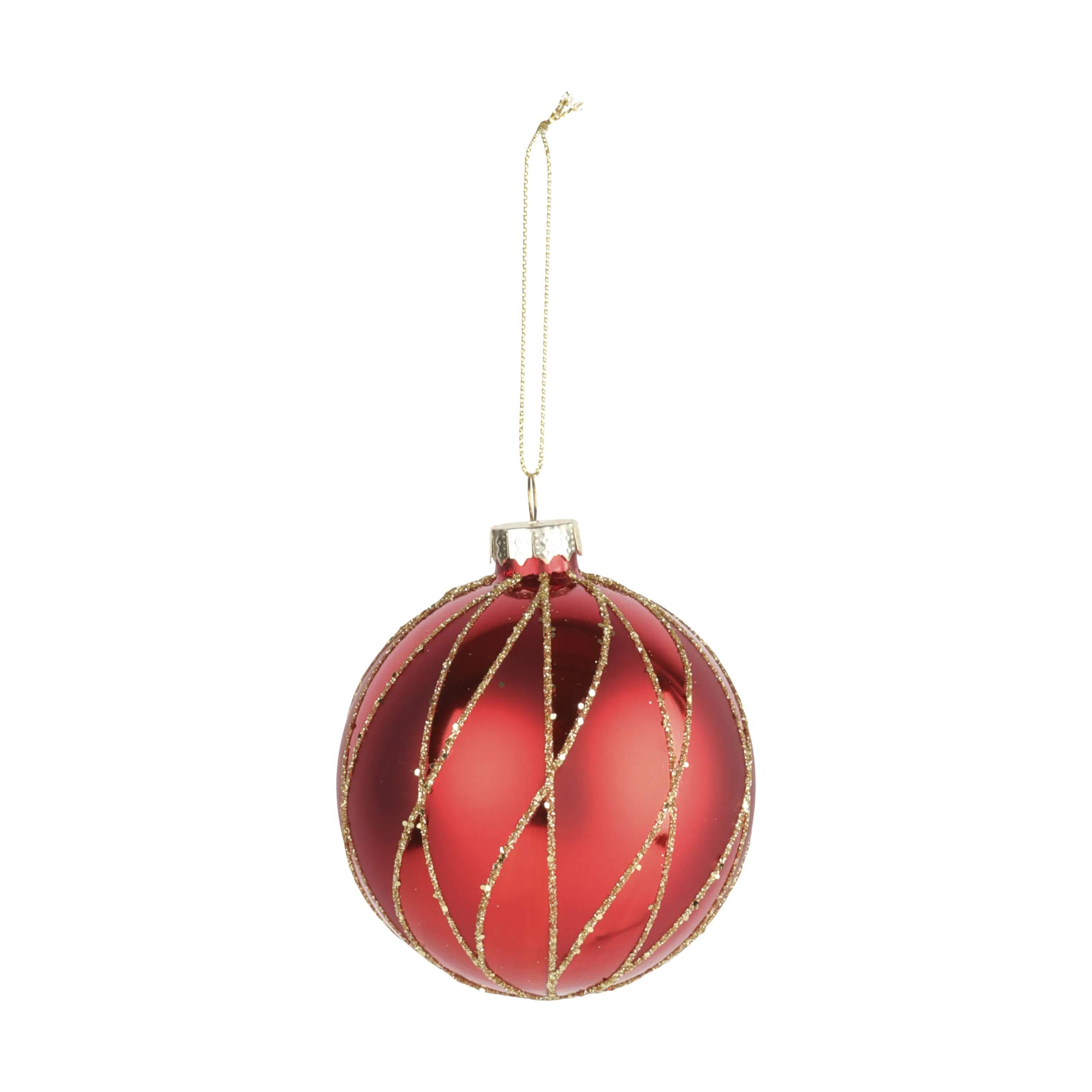 Casa Christmas Julekugler Julekugle i Diagonale striber, 1