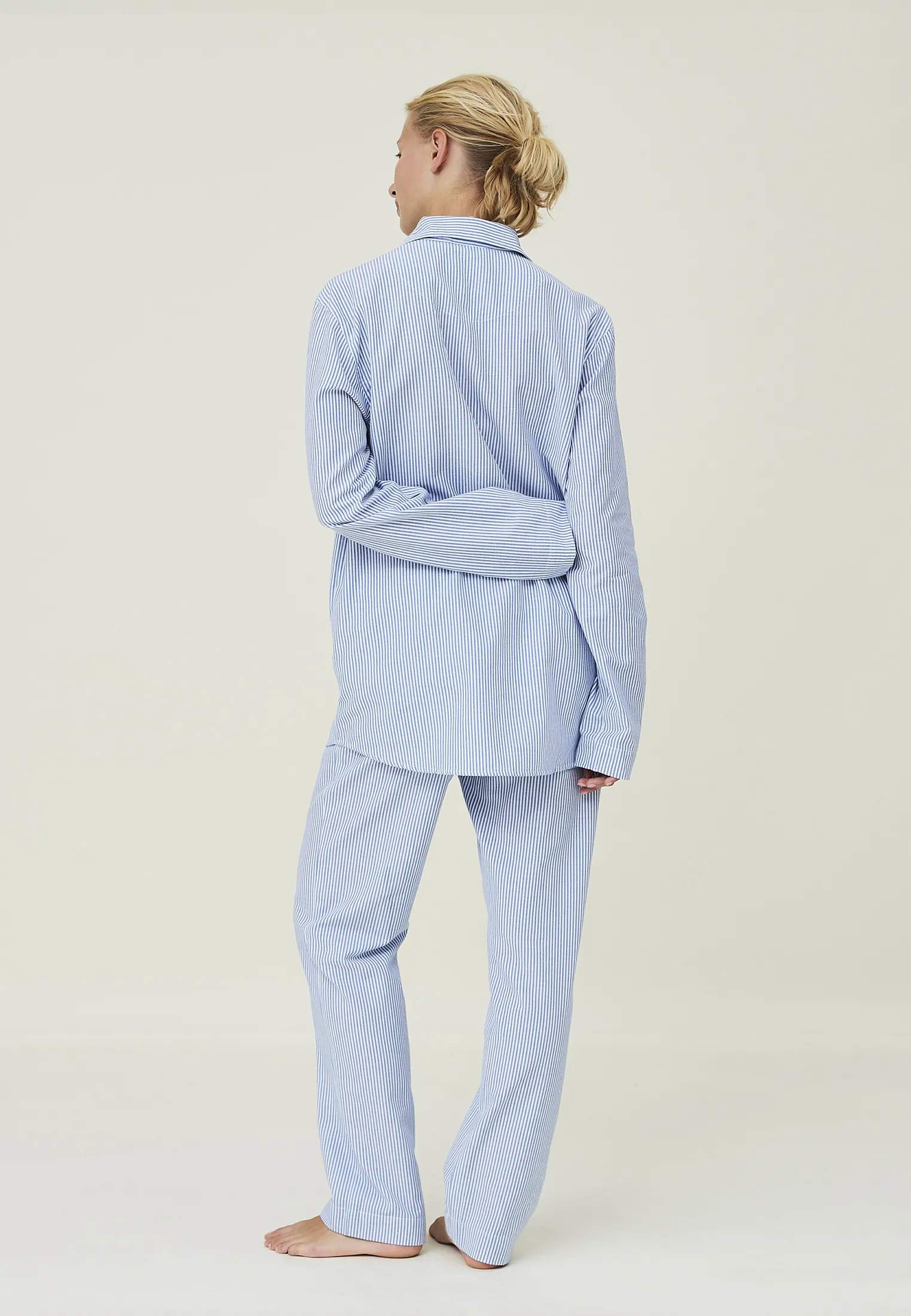 Lexington Pyjamas Icons Pyjamassæt Organic i Blue/White, S, 2