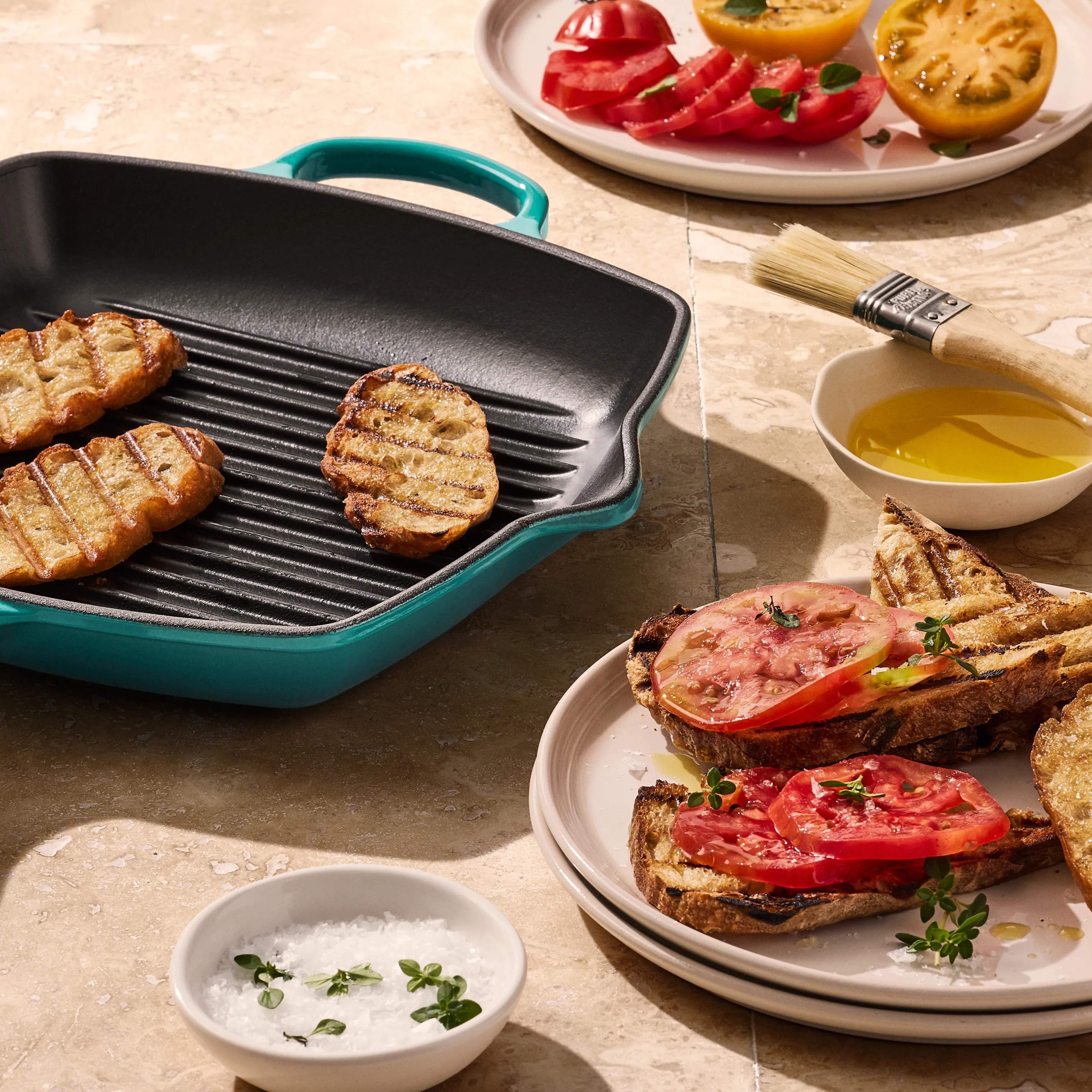 Le Creuset Grillpander Signature Grillpande i Bleu Riviera, 2