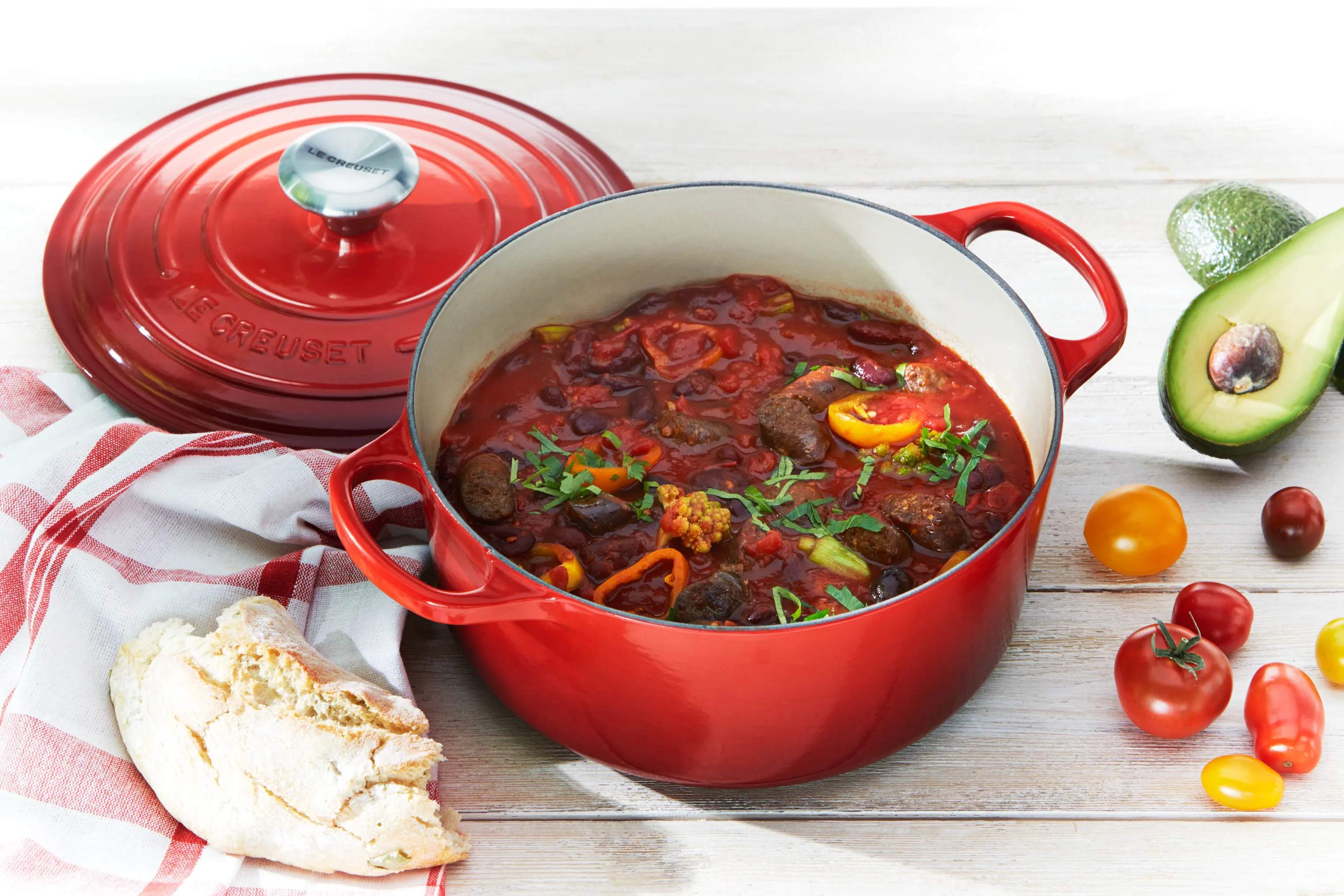 Le Creuset Gryder Signature Gryde i Cerise, 5.3 L, 2