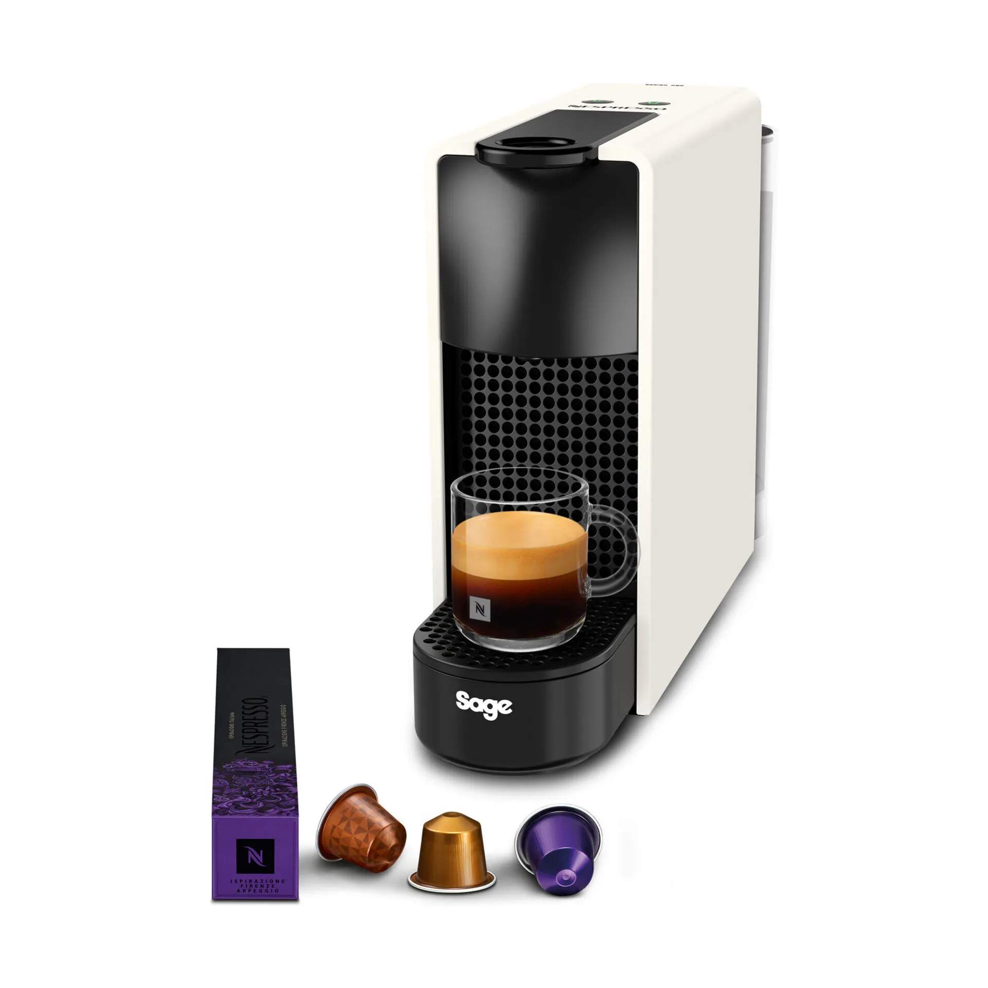 Sage Nespresso kapselmaskiner Essenza Mini 220 Kapsel Kaffemaskine i White, 1