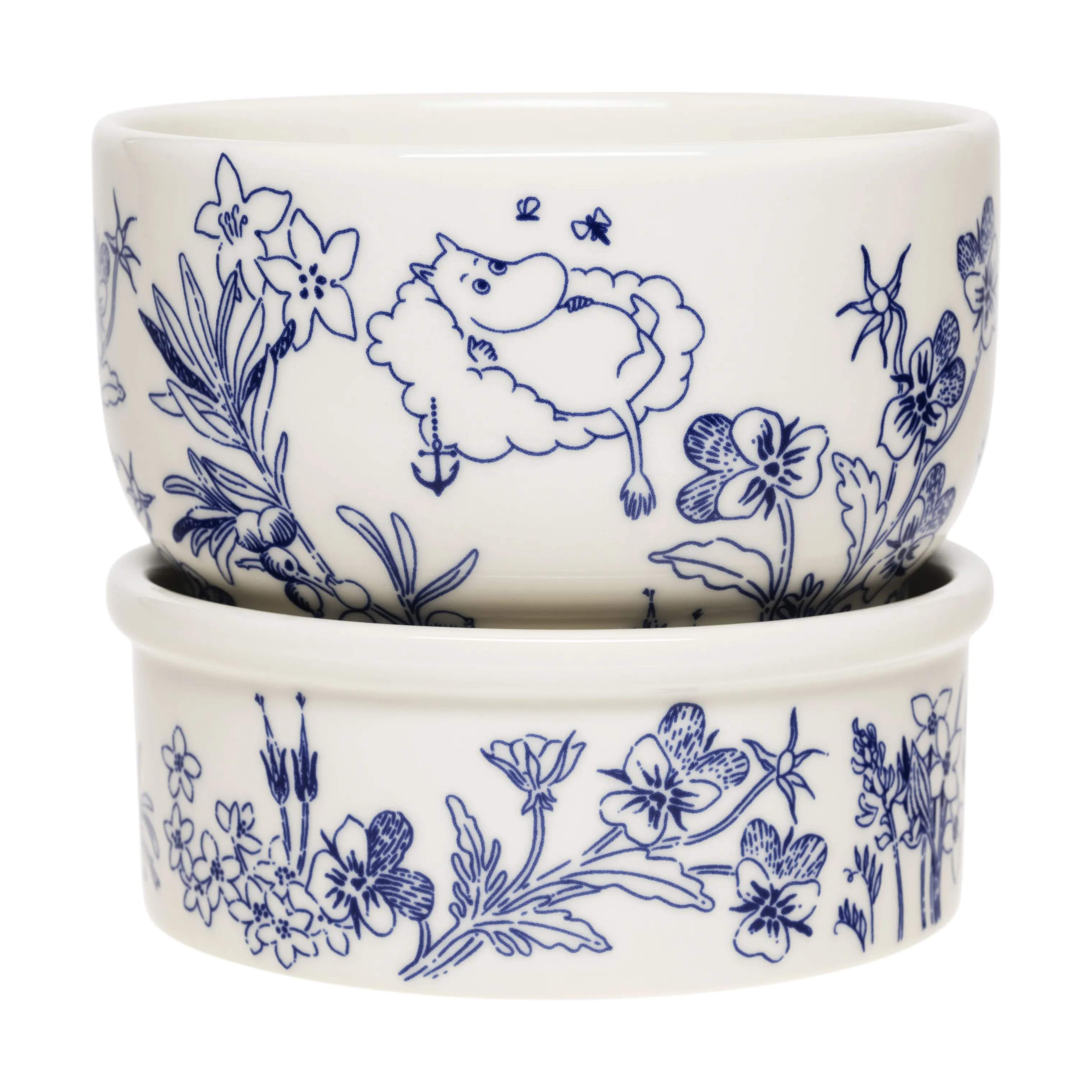 Moomin Arabia Urtepotteskjulere Haru Urtepotte i Hvid/blå, 13,5 cm, 3