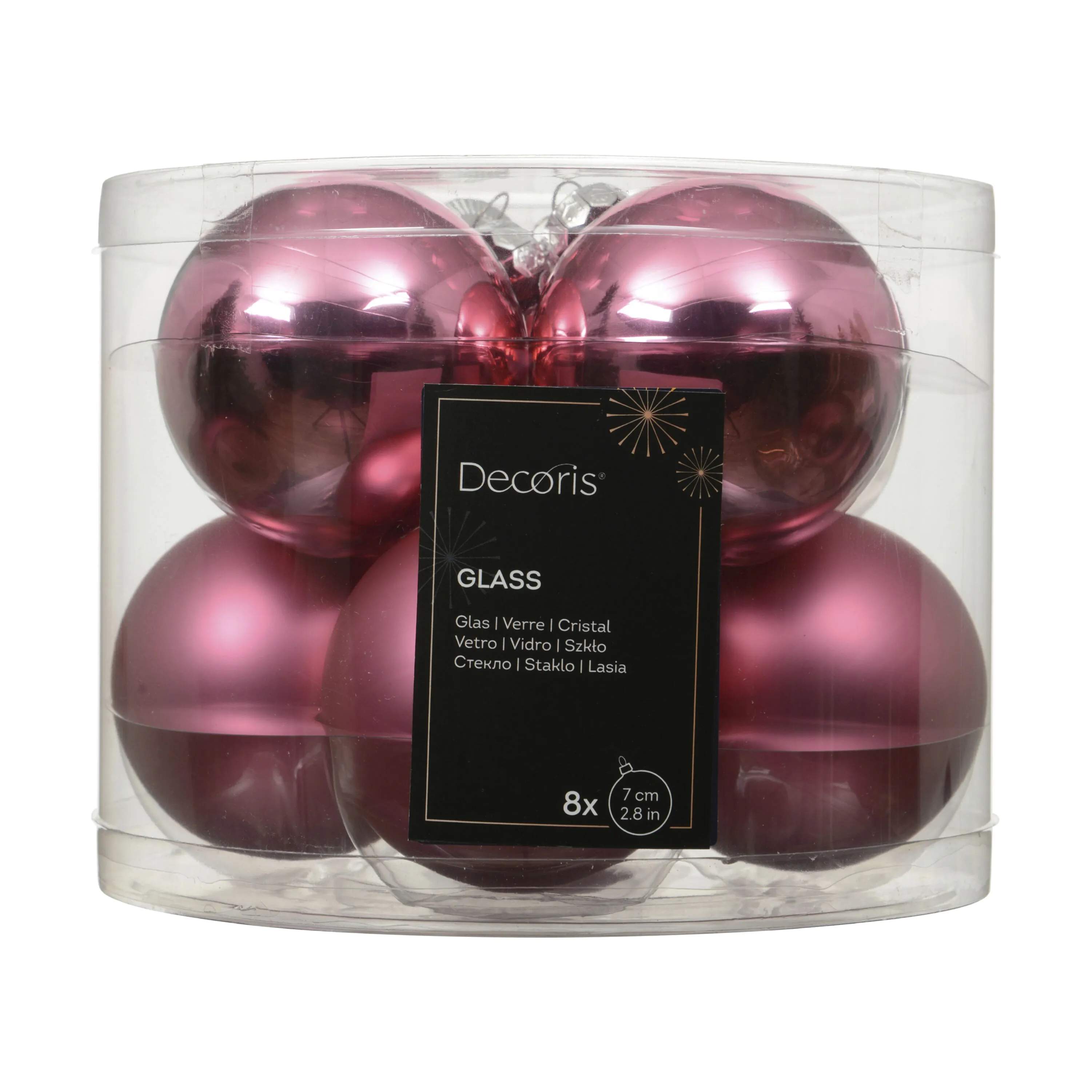 Casa Christmas Julekugler Julekugle - 8 stk. i Pink Blossom, 1