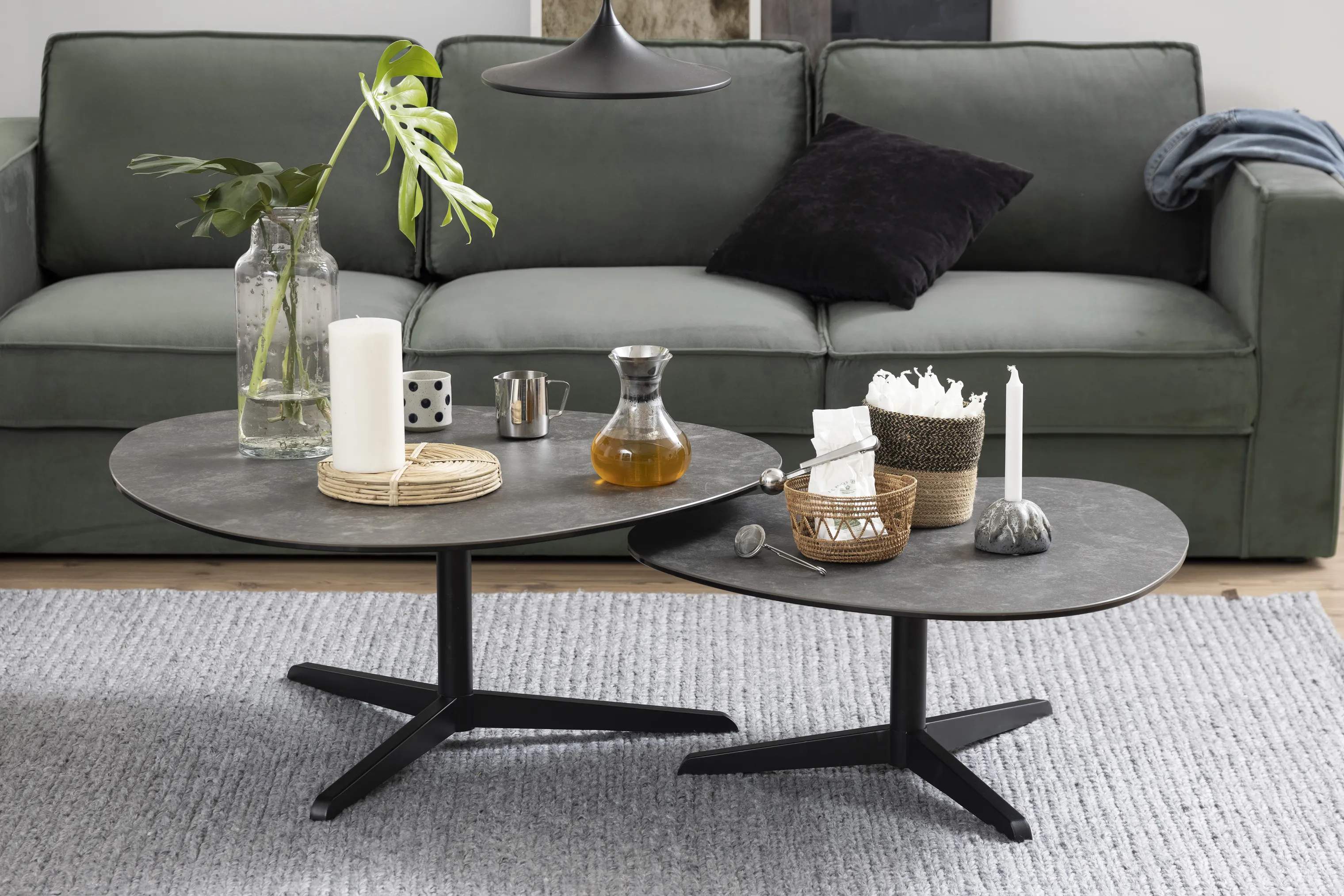 CASA Living Sofaborde Barnsley Sofabord i Sort, H34 x B84 cm, 3
