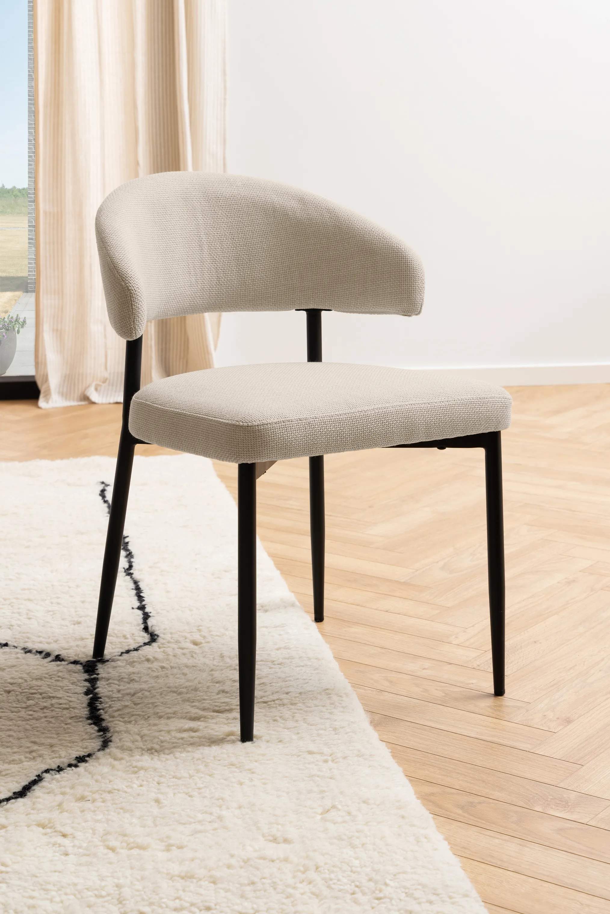 CASA Living Spisebordsstole Edina Spisebordsstol - 2 stk i Beige/sort, 2