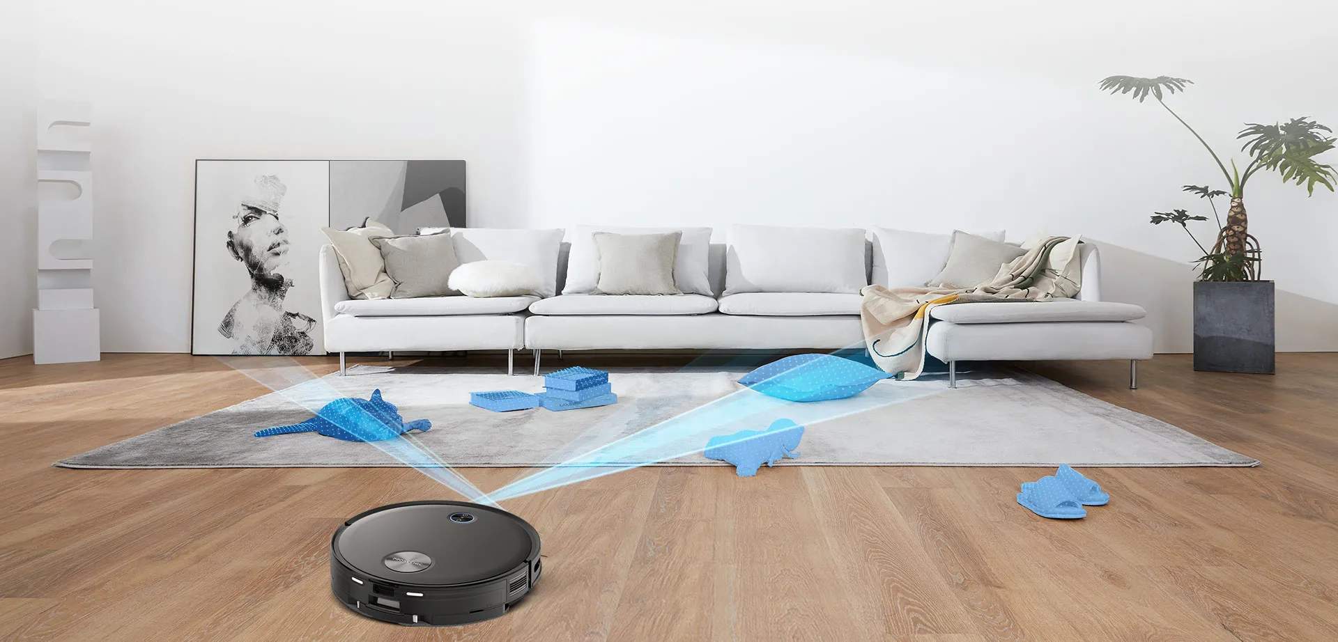 Proscenic Robotstøvsugere V10 Robotstøvsuger i Grå, 8