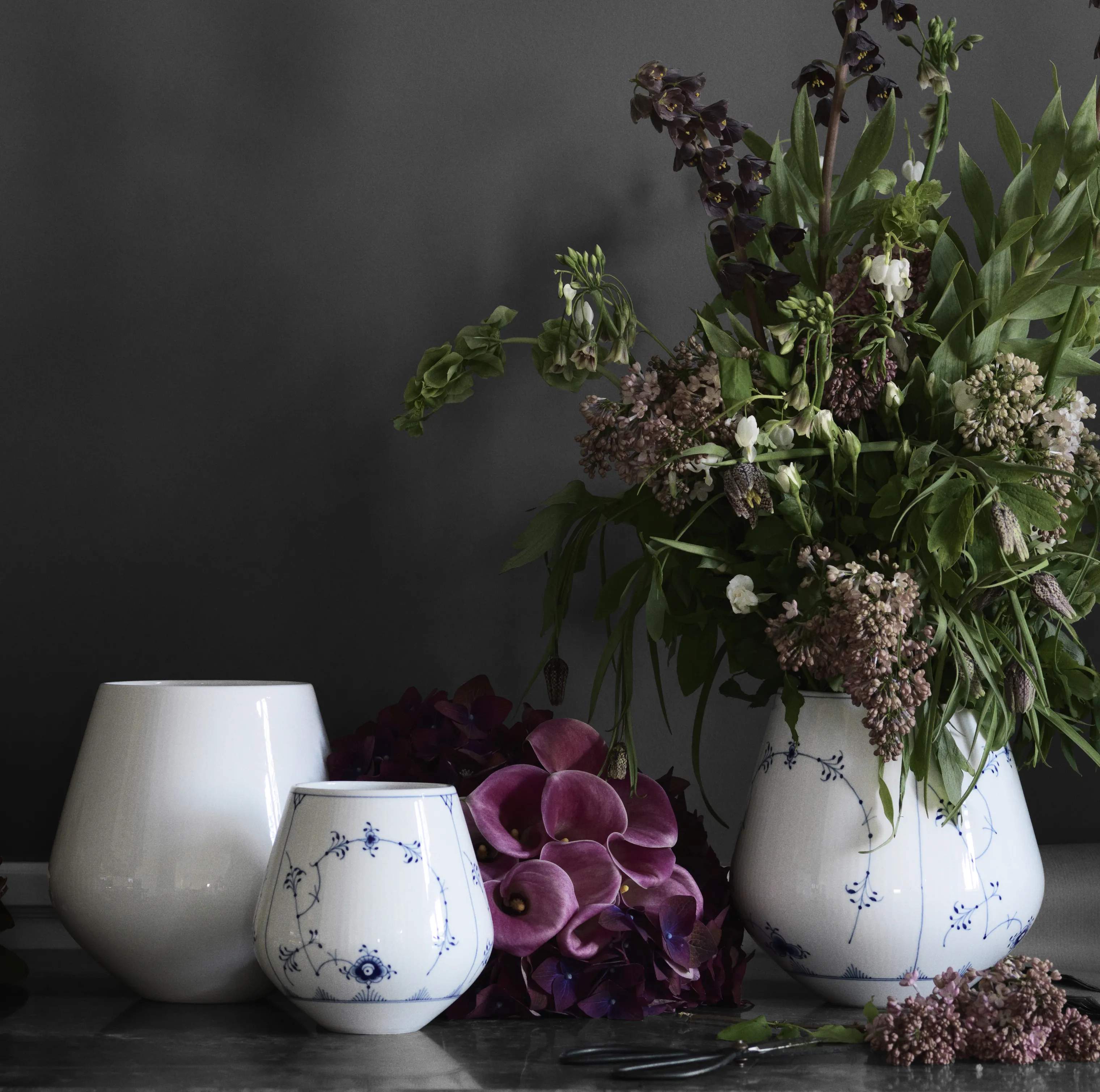 Royal Copenhagen Vaser Hvid Riflet Vase i Hvid, 21 cm, 2