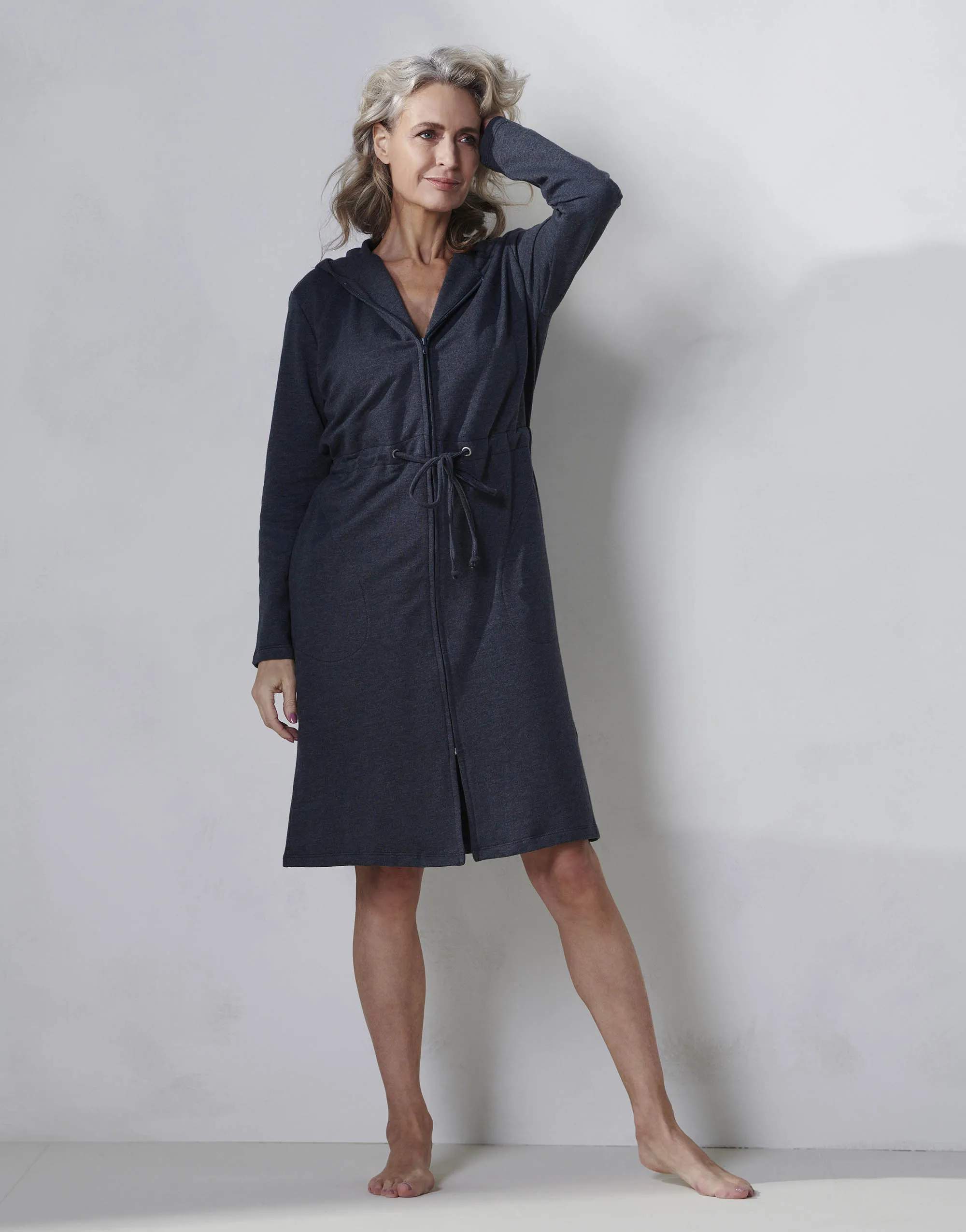 Essenza Morgenkåber Louise Badekåbe i Navy, Str. XS, 2