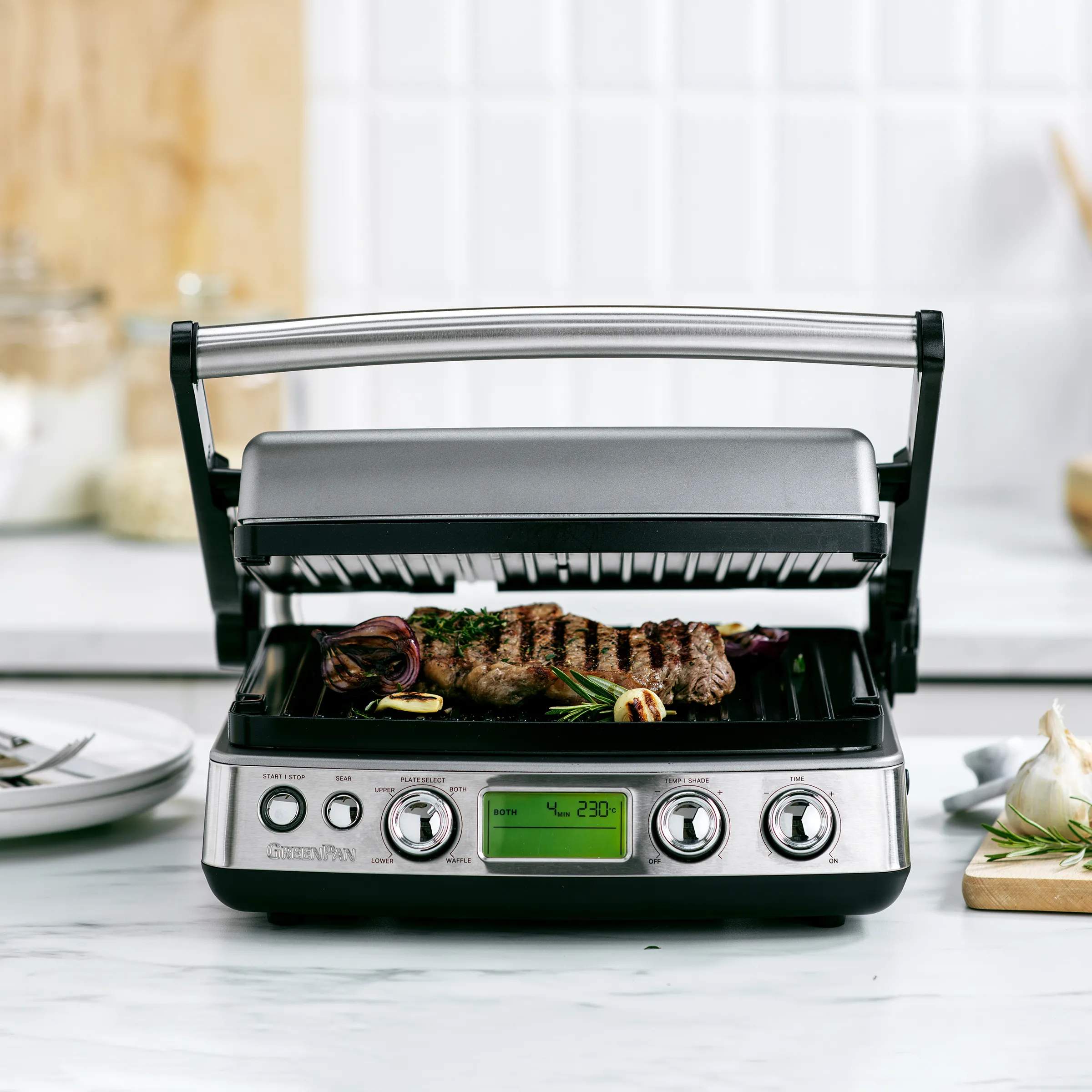 Greenpan Bordgrill Elite Kontaktgrill i Stål, 3