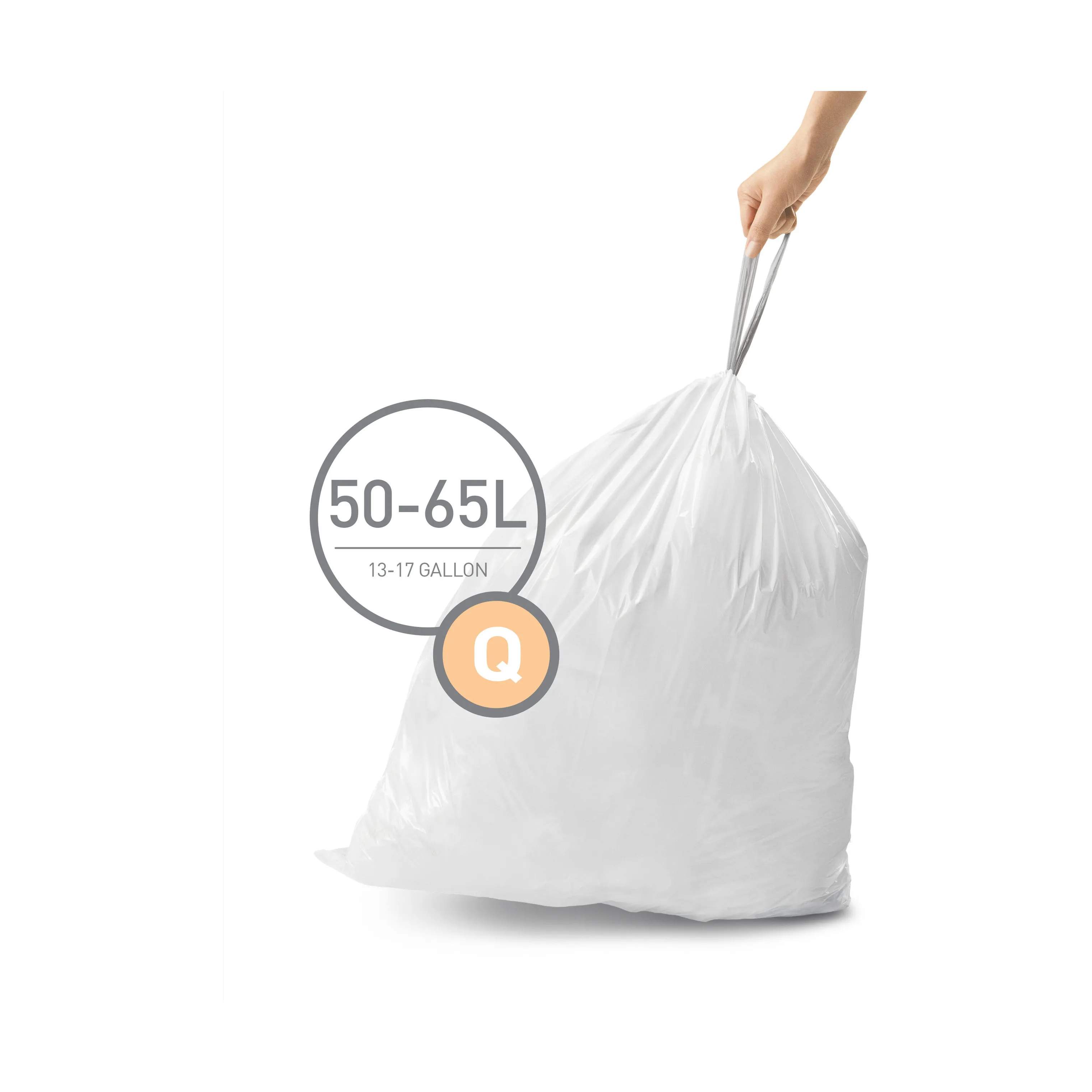 Simplehuman Affaldsposer Affaldsposer kode Q - 60 stk. i Q - 50-65 liter, 1
