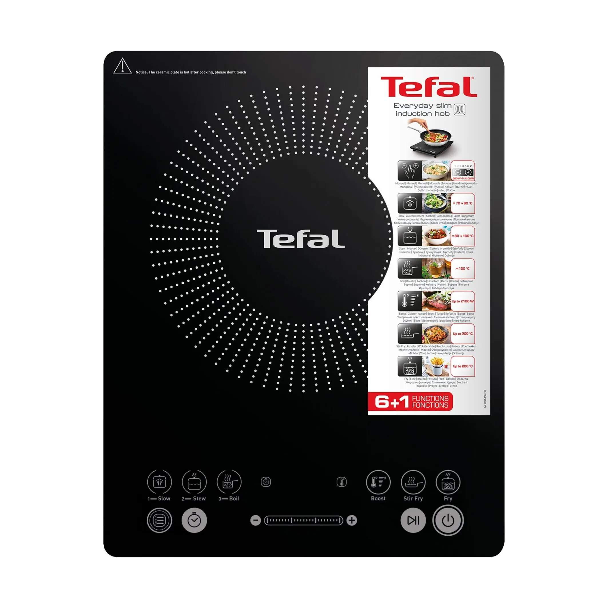 Tefal Kogeplader Slim Induktionskogeplade i Sort, 9