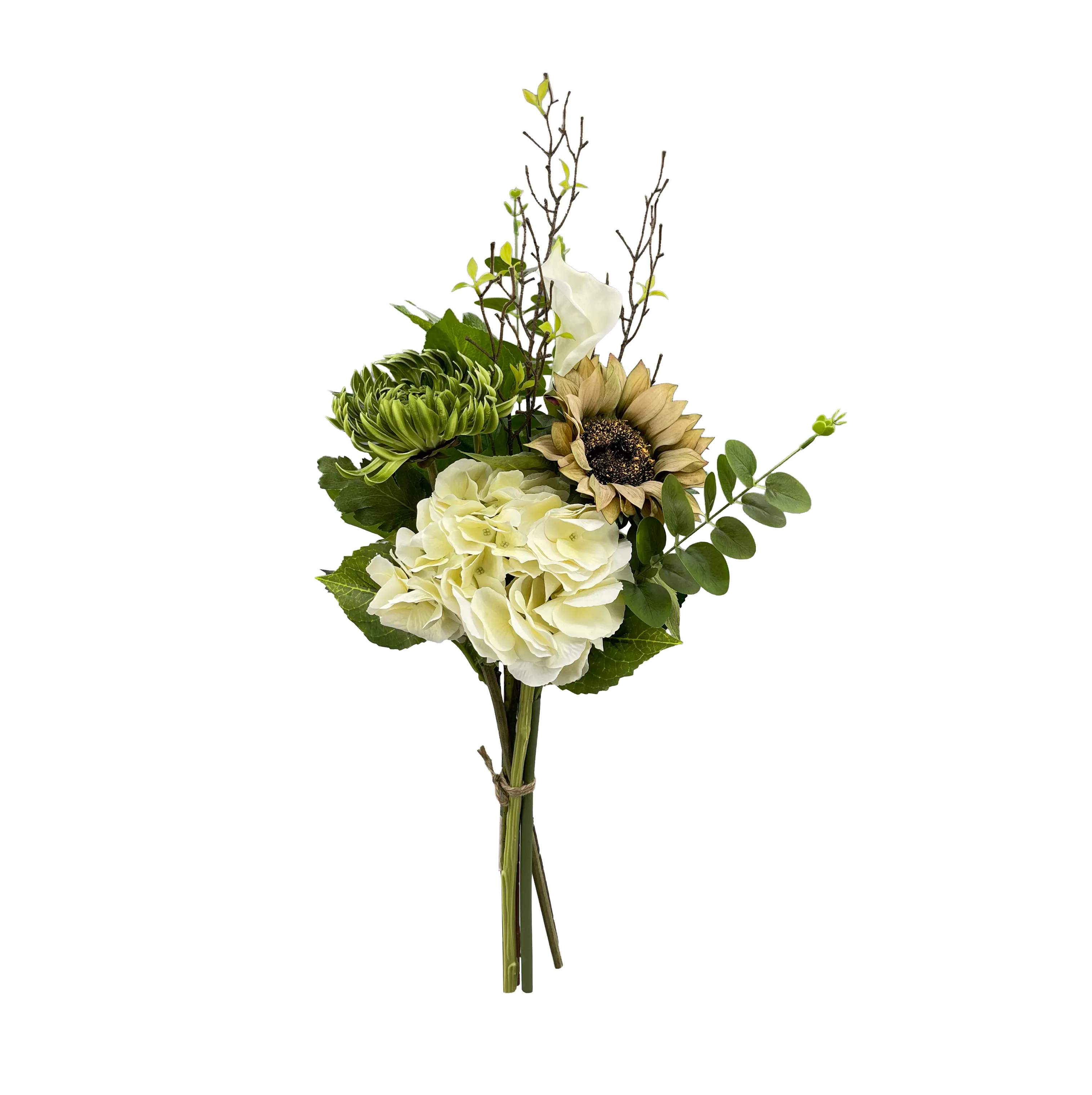 everbloom Kunstige blomster Kunstig Real Touch Blomsterbuket i Gul/Grøn, 1