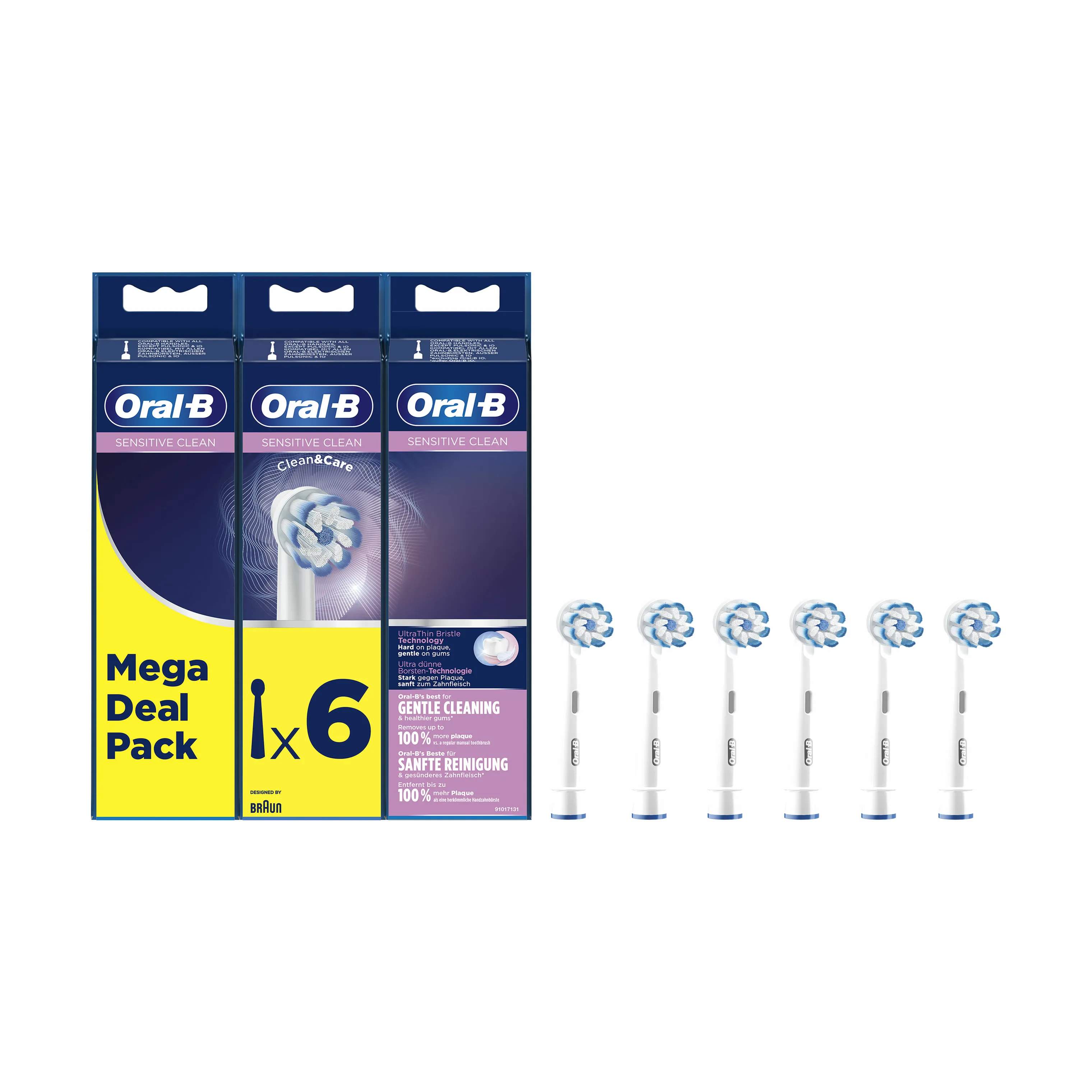 Oral-B tandbørstehoveder Sensitive Clean Tandbørstehoved - 6 stk.