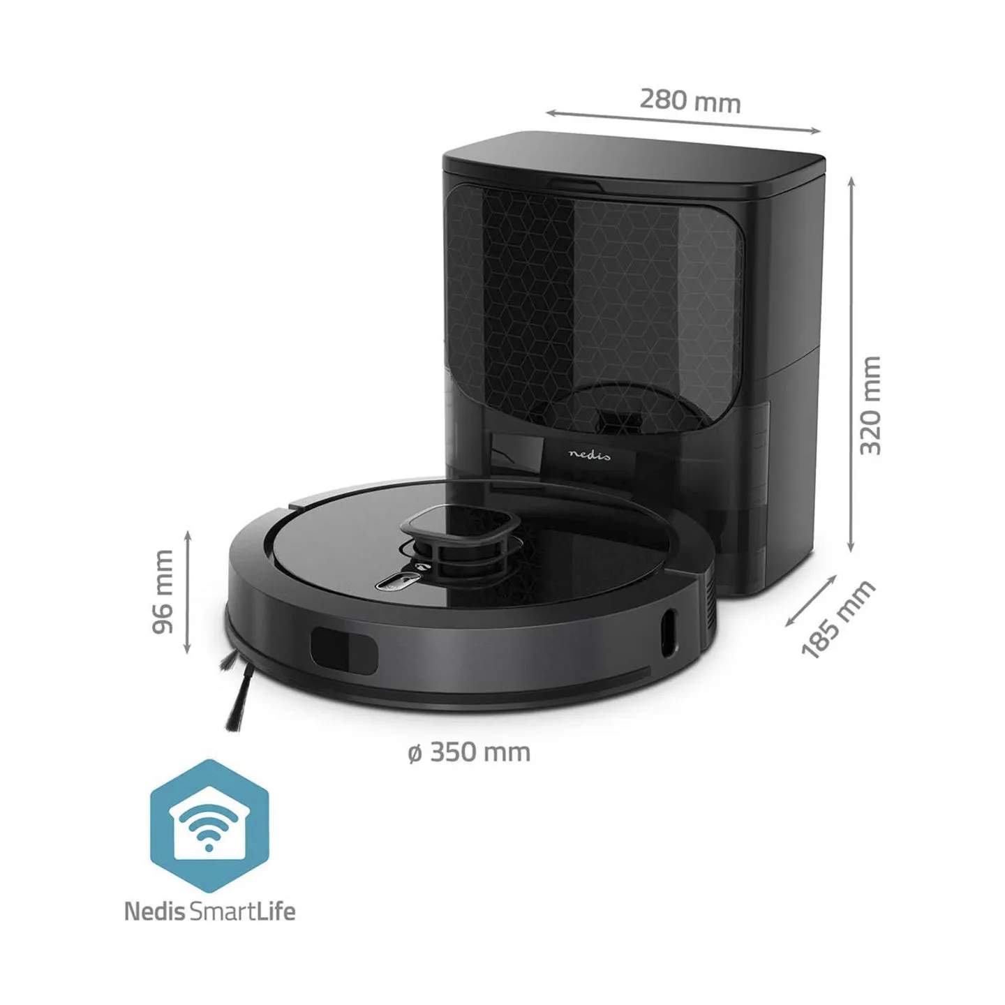 Nedis Robotstøvsugere Smart Life Robotstøvsuger WIFIVCL002CBK i WIFIVCL002CBK sort, 7
