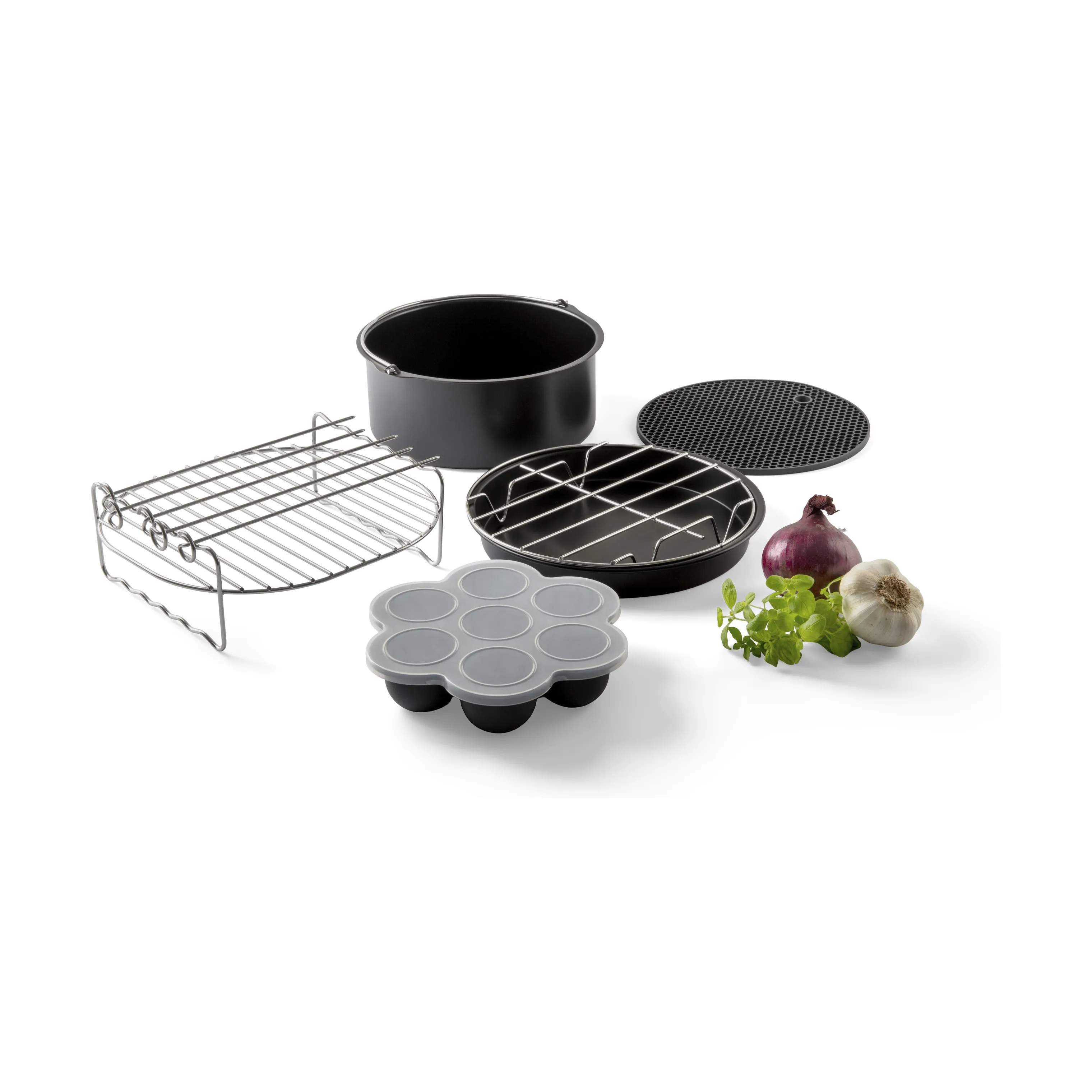 Cook & Baker Tilbehør til airfryers Tilbehørssæt til Airfryer - 6 dele i sort, 3