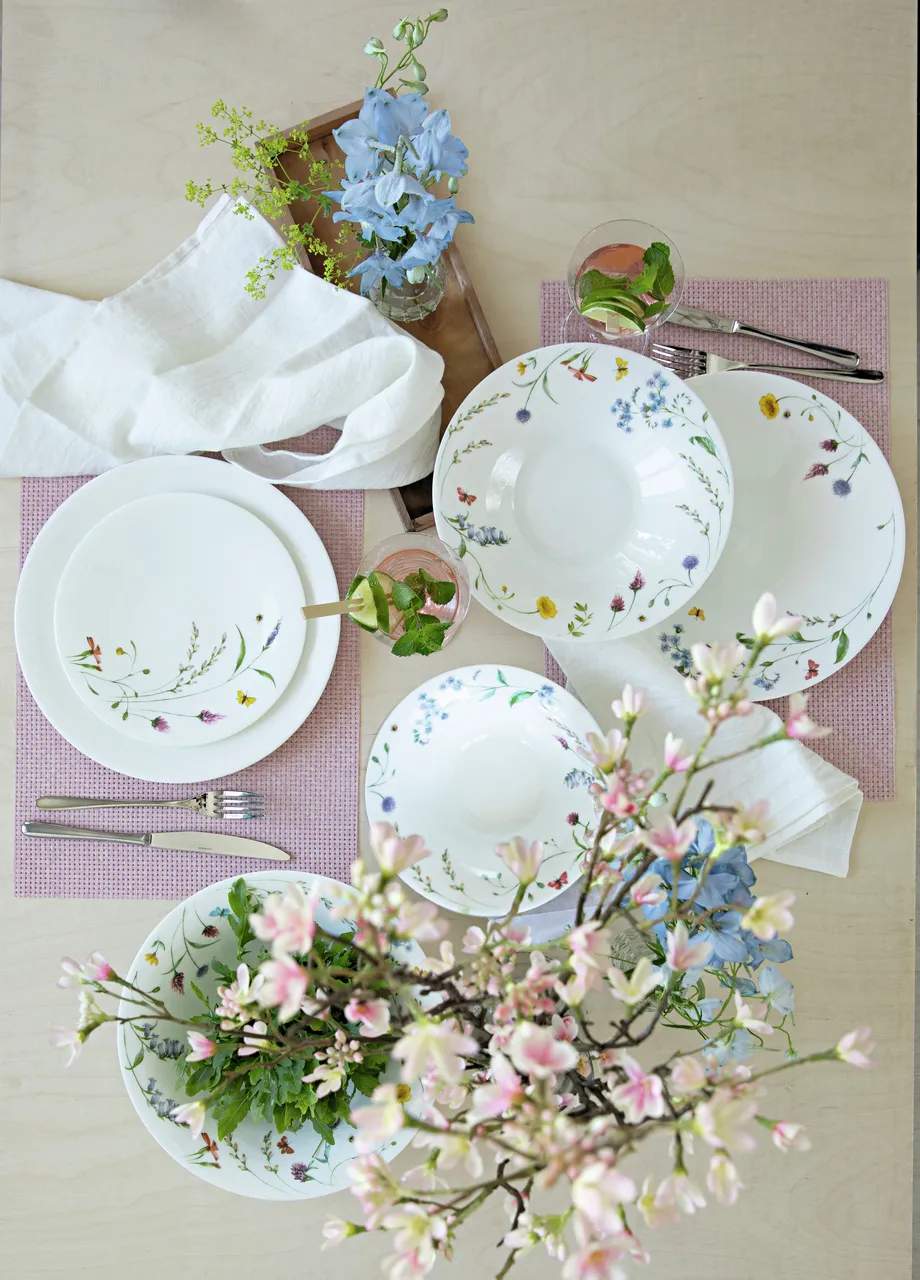Hutschenreuther Frokosttallerkener Nora Frokosttallerken i Hvid/Multifarvet, 3