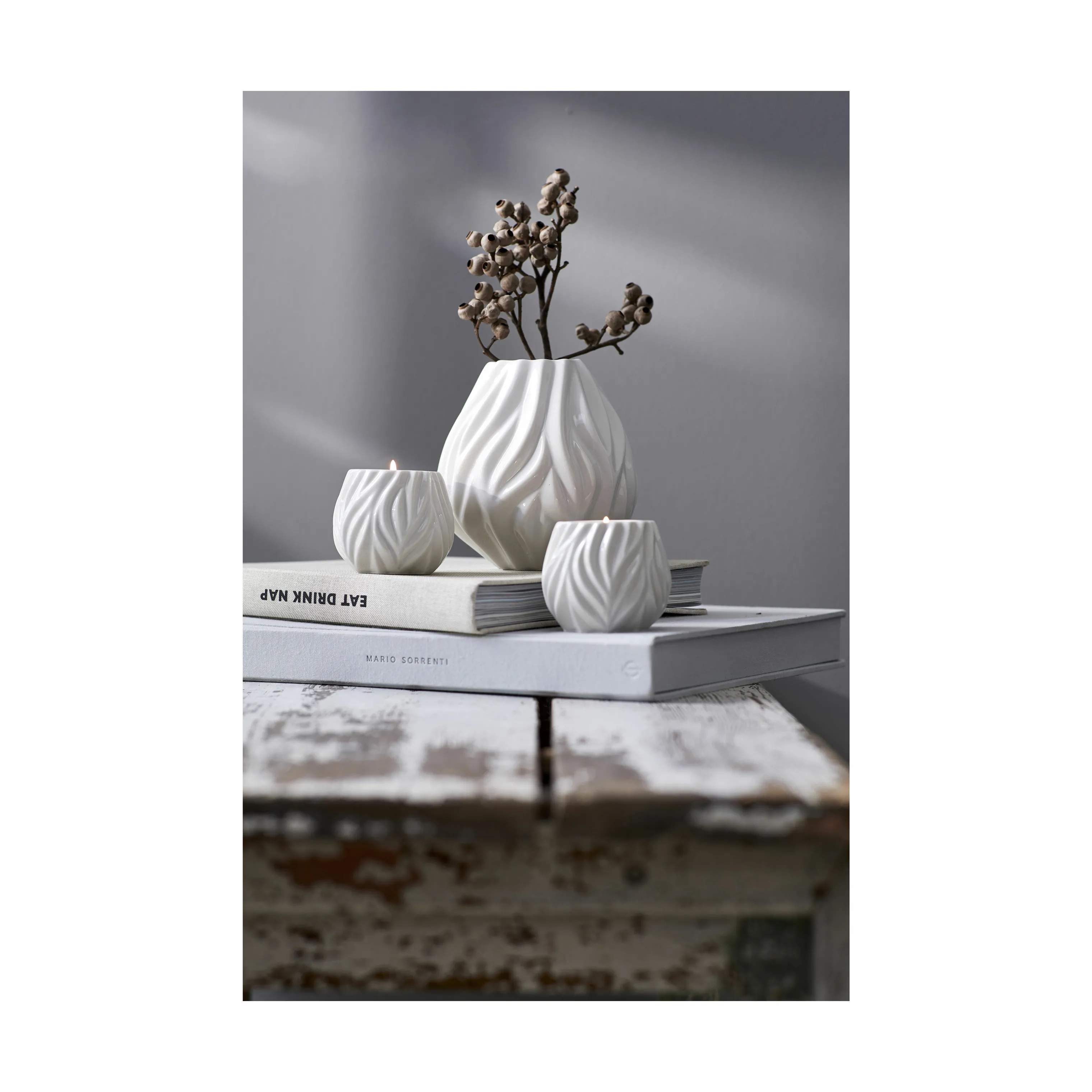 Morsø Fyrfadsstage Flame Fyrfadsstage - 2 stk. i Hvid, 6,8 cm, 4