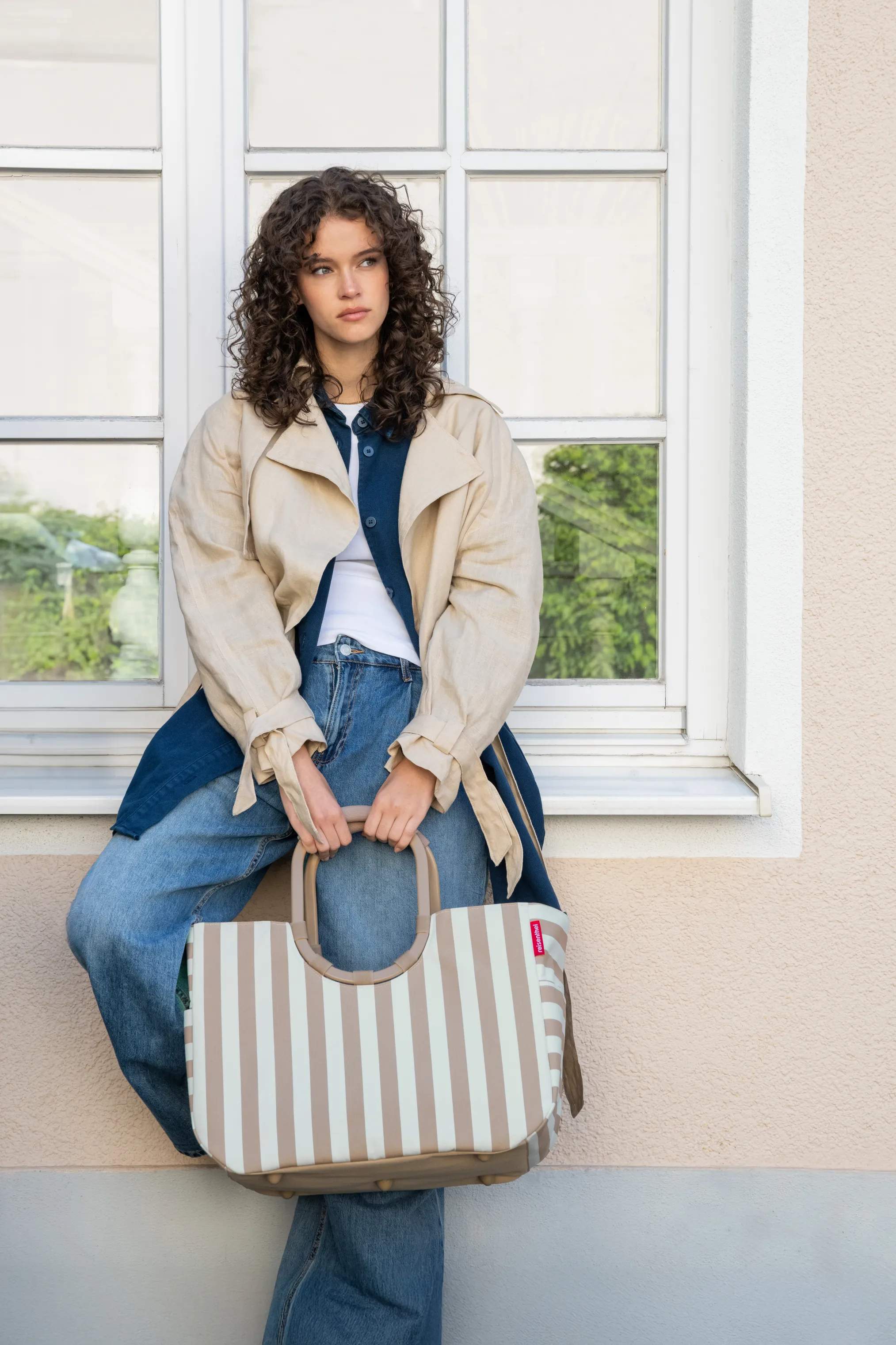 Reisenthel Indkøbskurve Loopshopper i Beige/hvid, 2