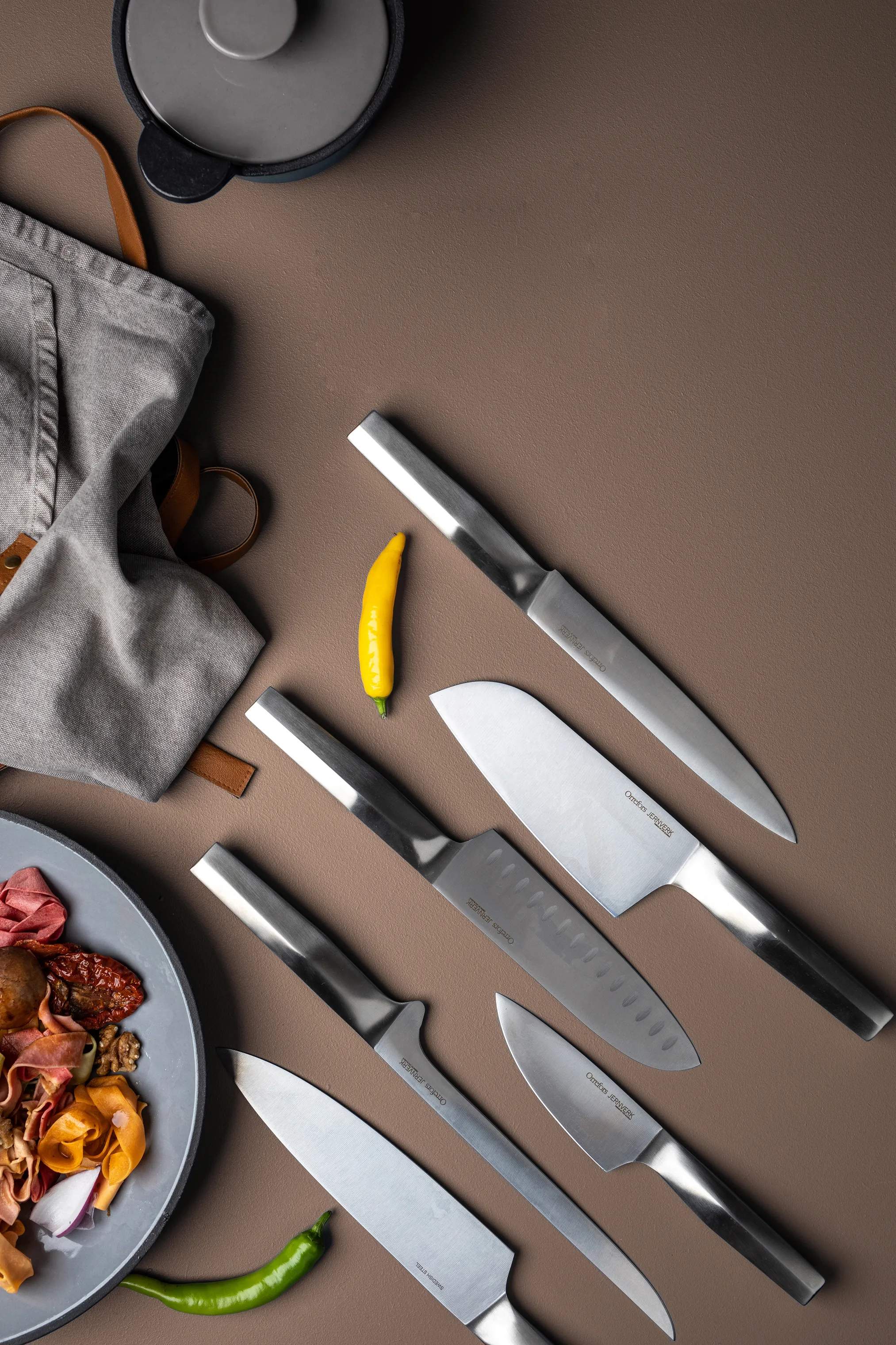 Orrefors Jernverk Santokuknive Premium Santokukniv i Stål, 5