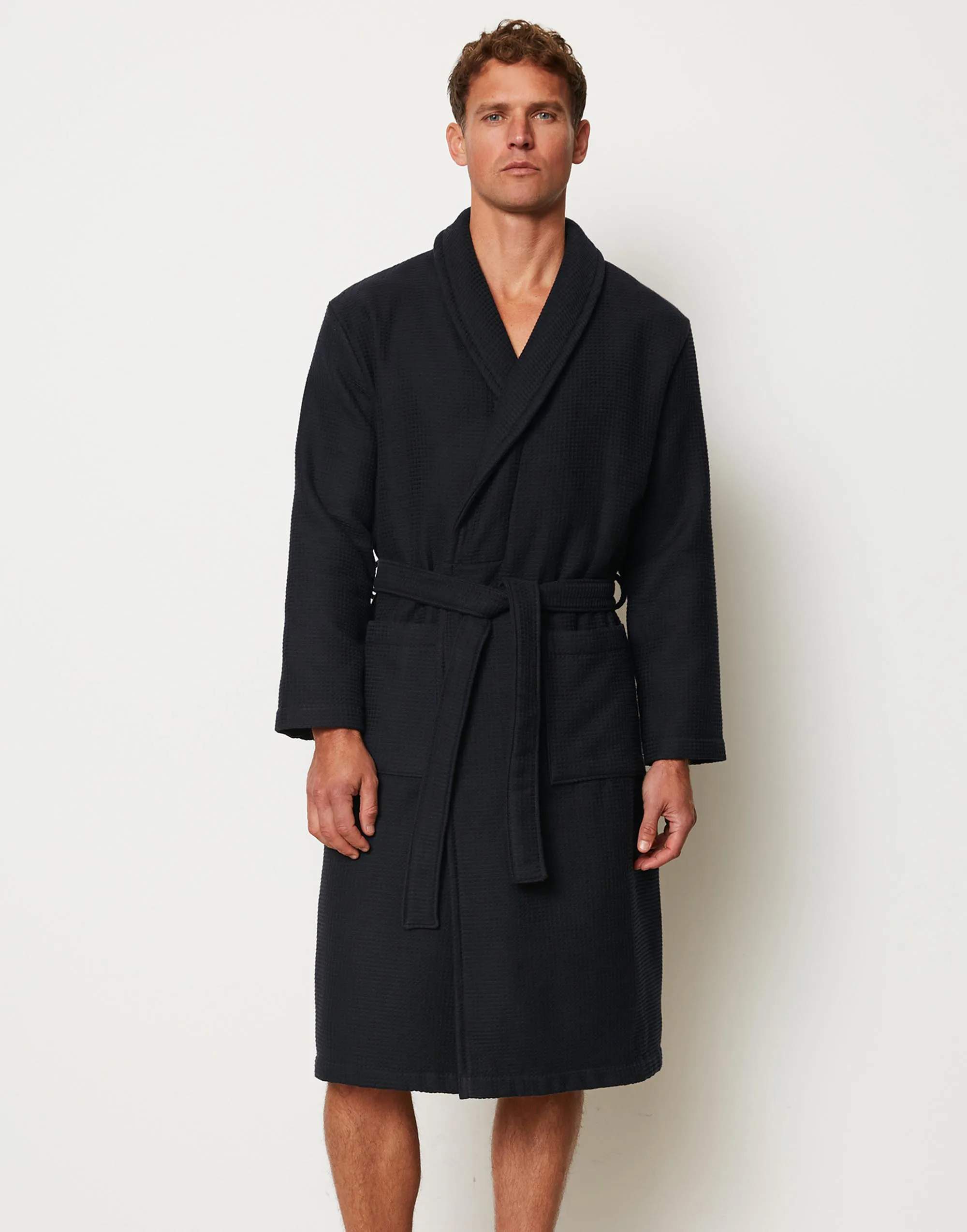 Essenza Morgenkåber Premium Badekåbe i Dark Navy, Mand - M, 2