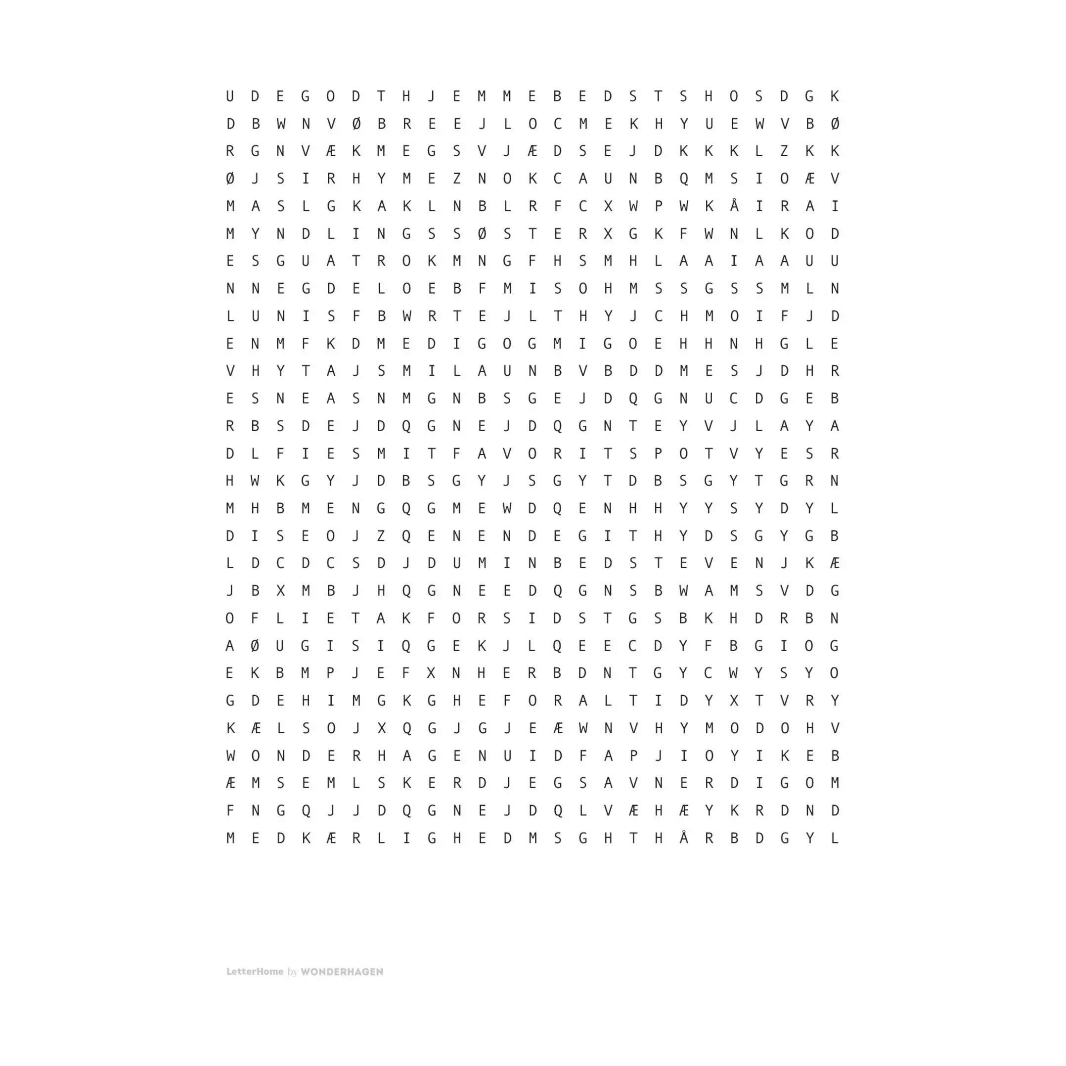 Wonderhagen plakater Plakat Letterhome