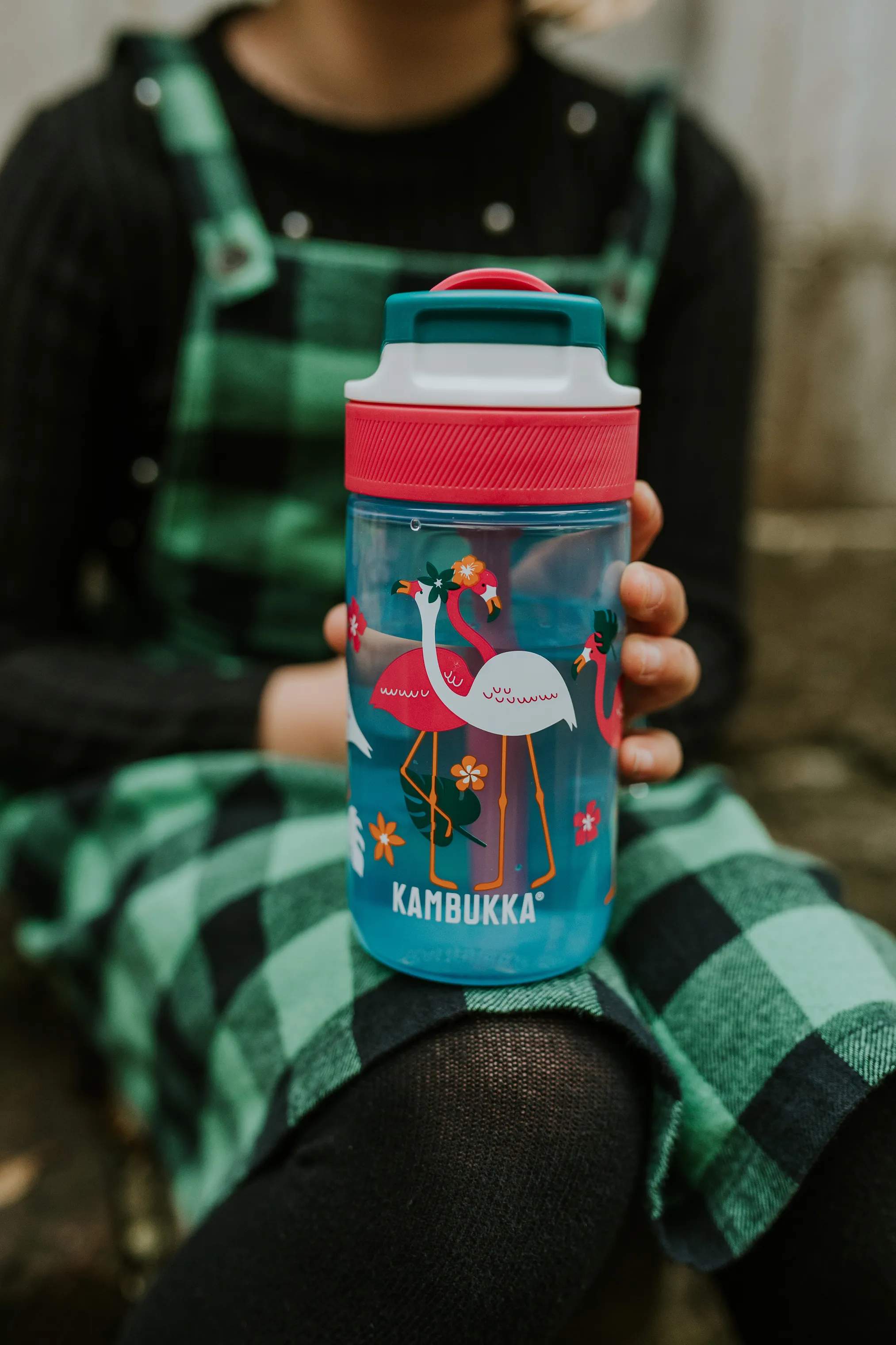 Kambukka Drikkedunke til børn Lagoon Vandflaske til børn i Blue Flamingo, 2