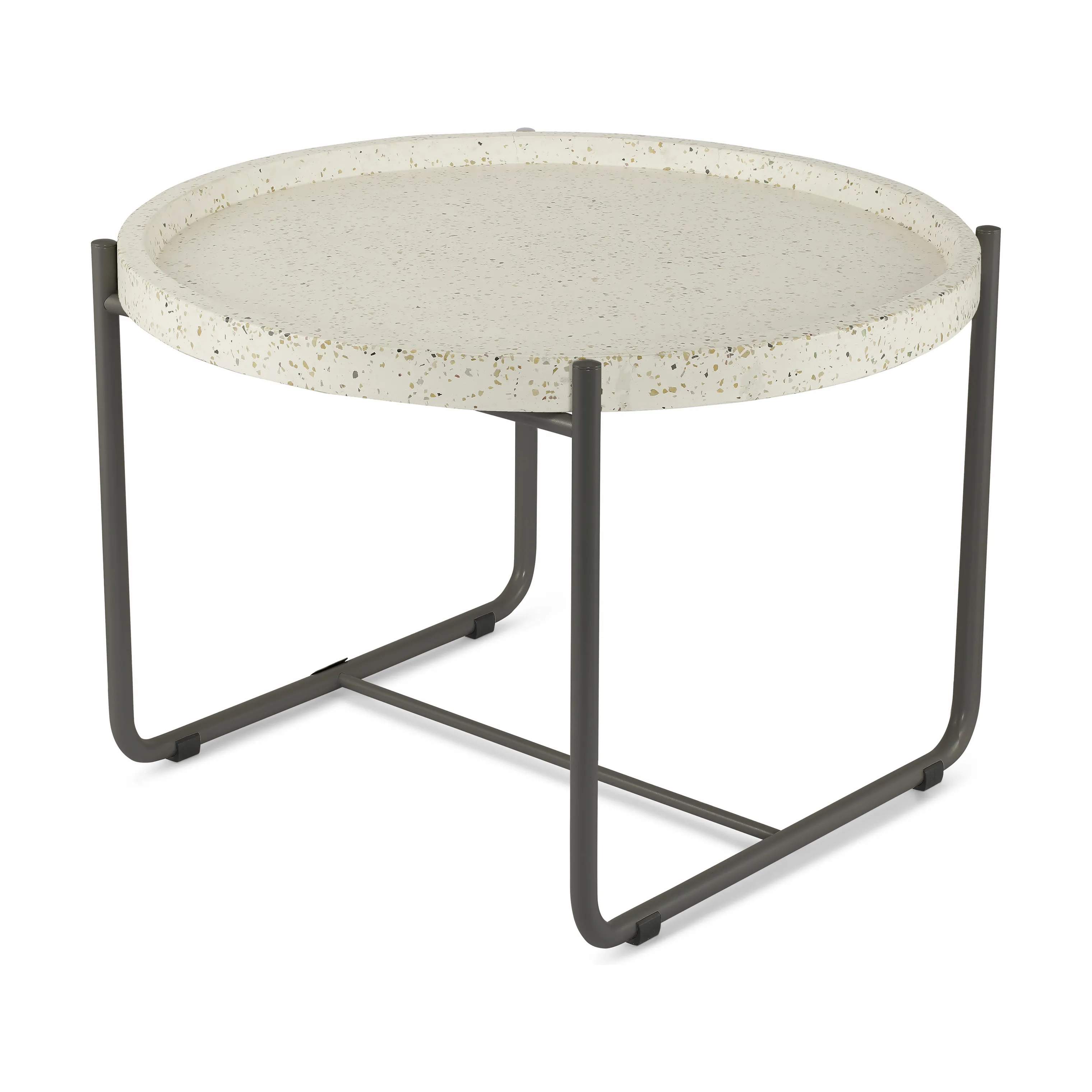 Terrazzo Loungebord, dark grey/white, large