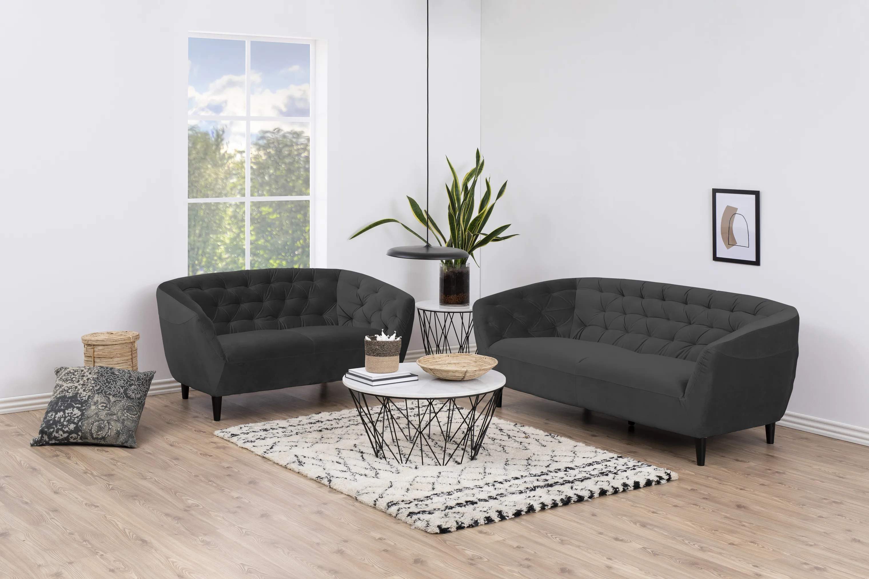 CASA Living Sofaer Ria Sofa i Mørkegrå, 191 cm, 3