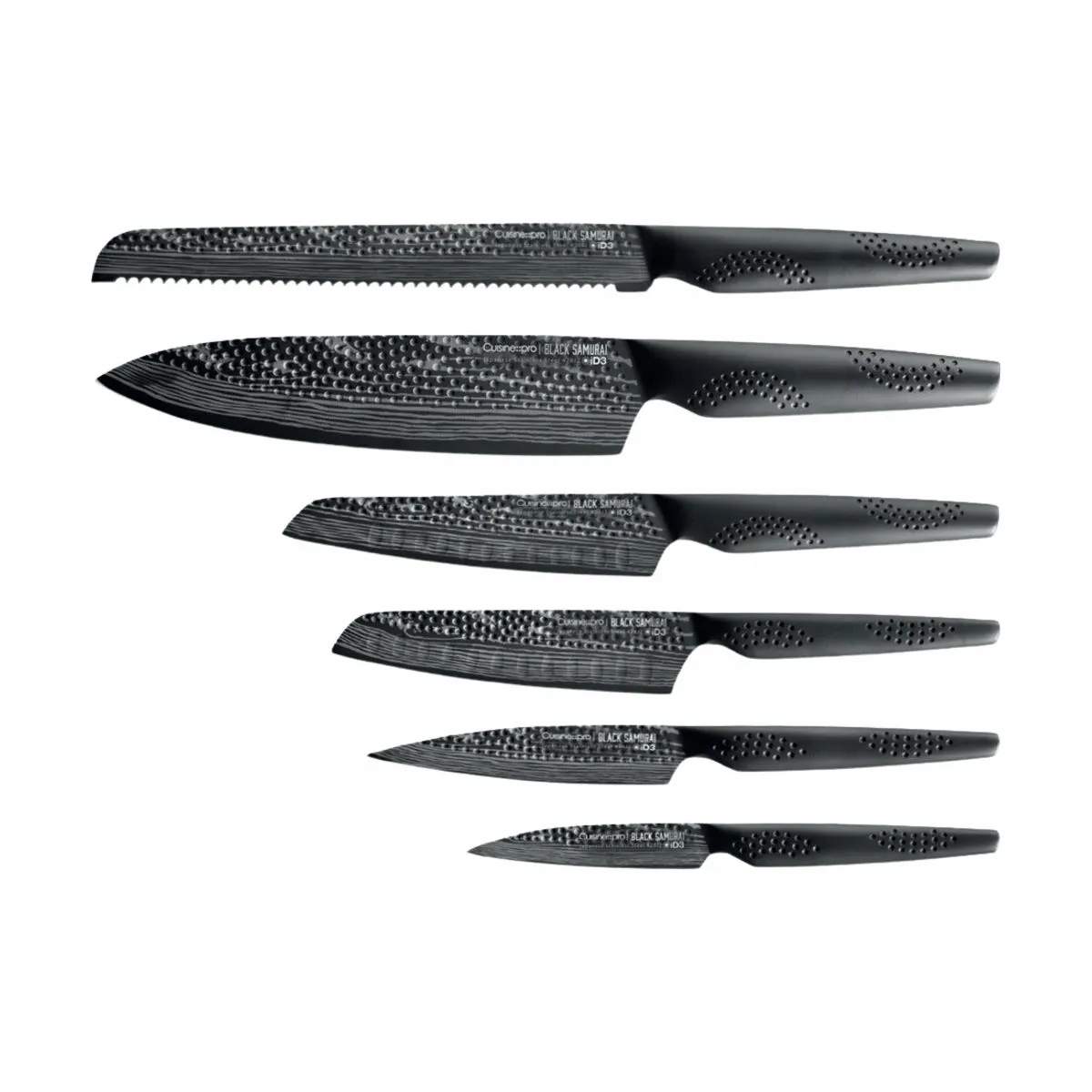 THE CUSTOM CHEF™ Knivblokke med knive Cuisine::pro®
iD3 BLACK SAMURAI™ Cuisine::pro iD3 BLACK SAMURAI™ Sakai Knivblok - 7 dele i Sølvfarvet/Sort, 4