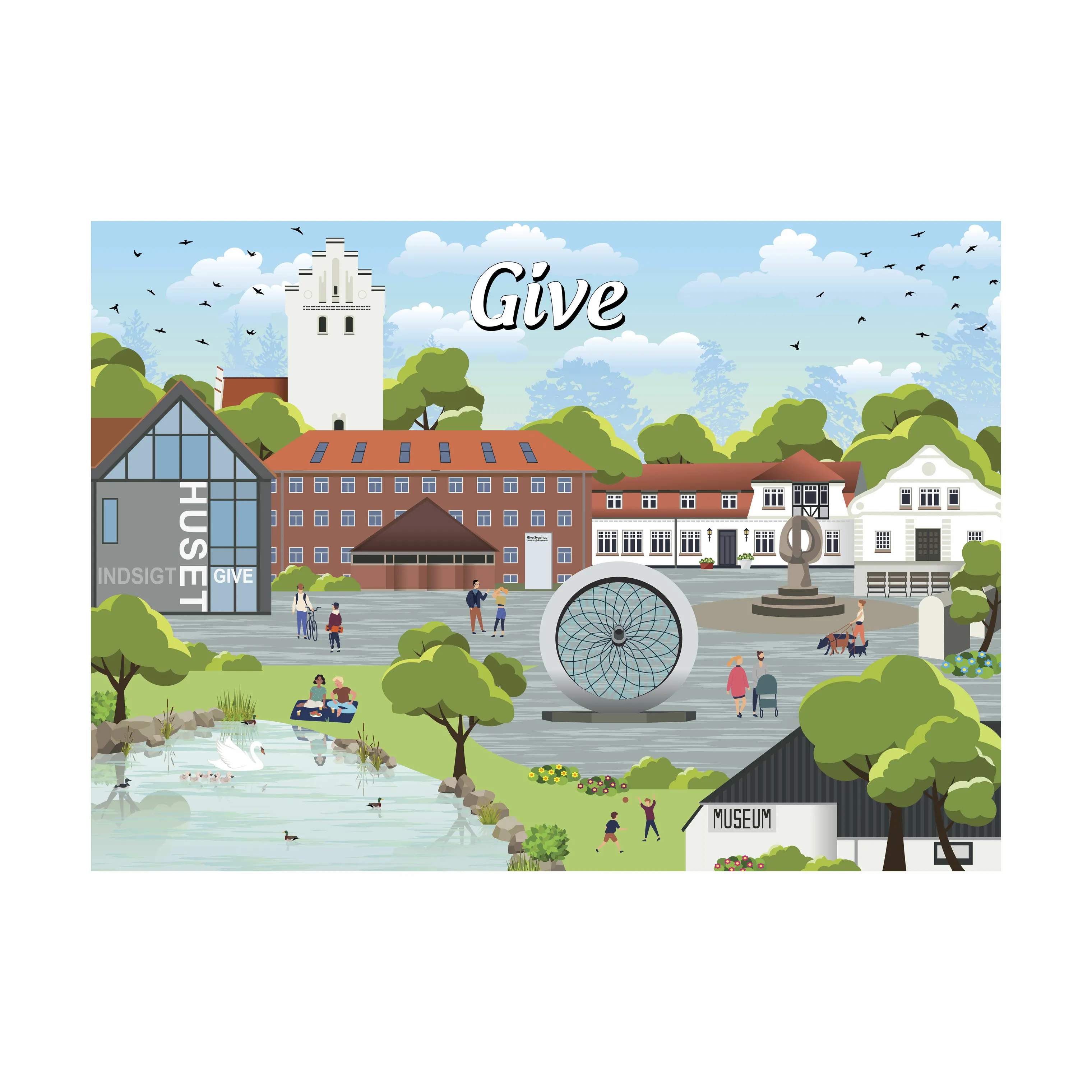 By-koncept Puslespil - Give, multifarvet, large