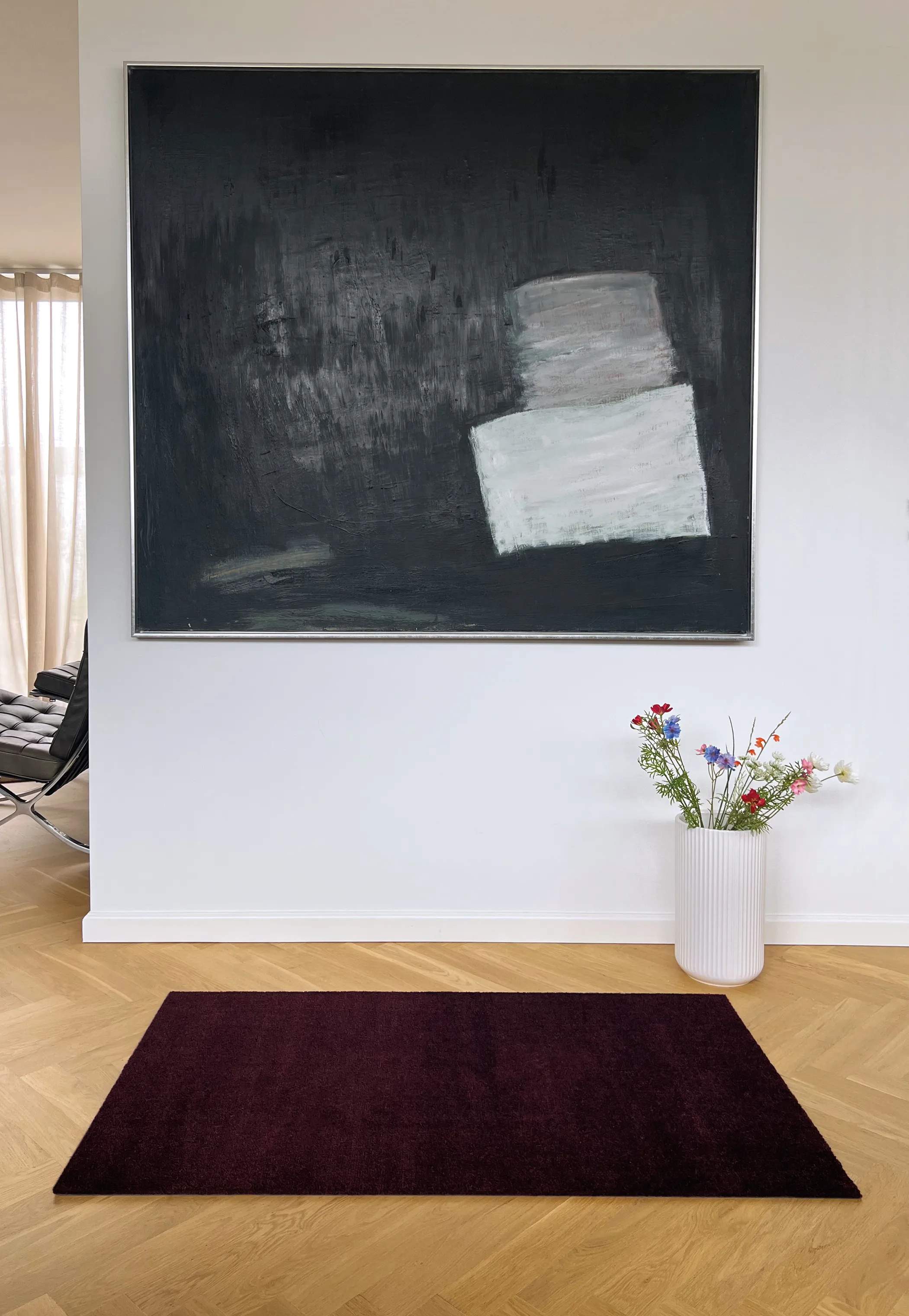 Tica Copenhagen Gulvtæpper Uni Color Unicolor Gulvmåtte i Bordeaux, B90 x L130 cm, 4