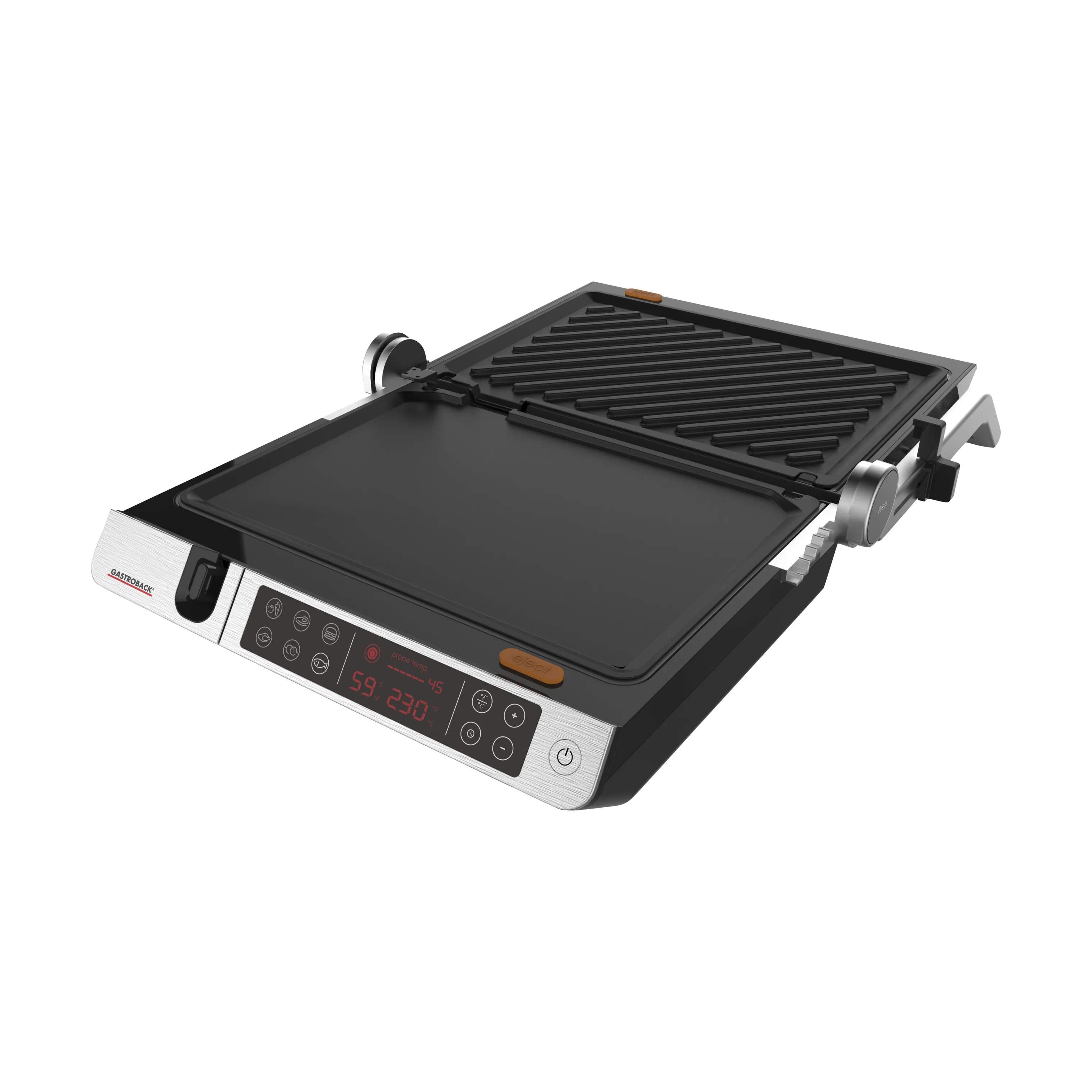 GASTROBACK Elgrill BBQ Advanced Elektrisk Grill i sort/stål, 3