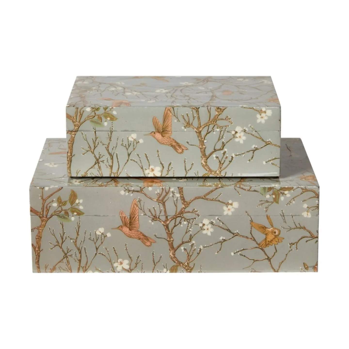 Speedtsberg Opbevaringsbokse Æske - 2 stk. i Grå/multi, B13 x L20 cm, 1