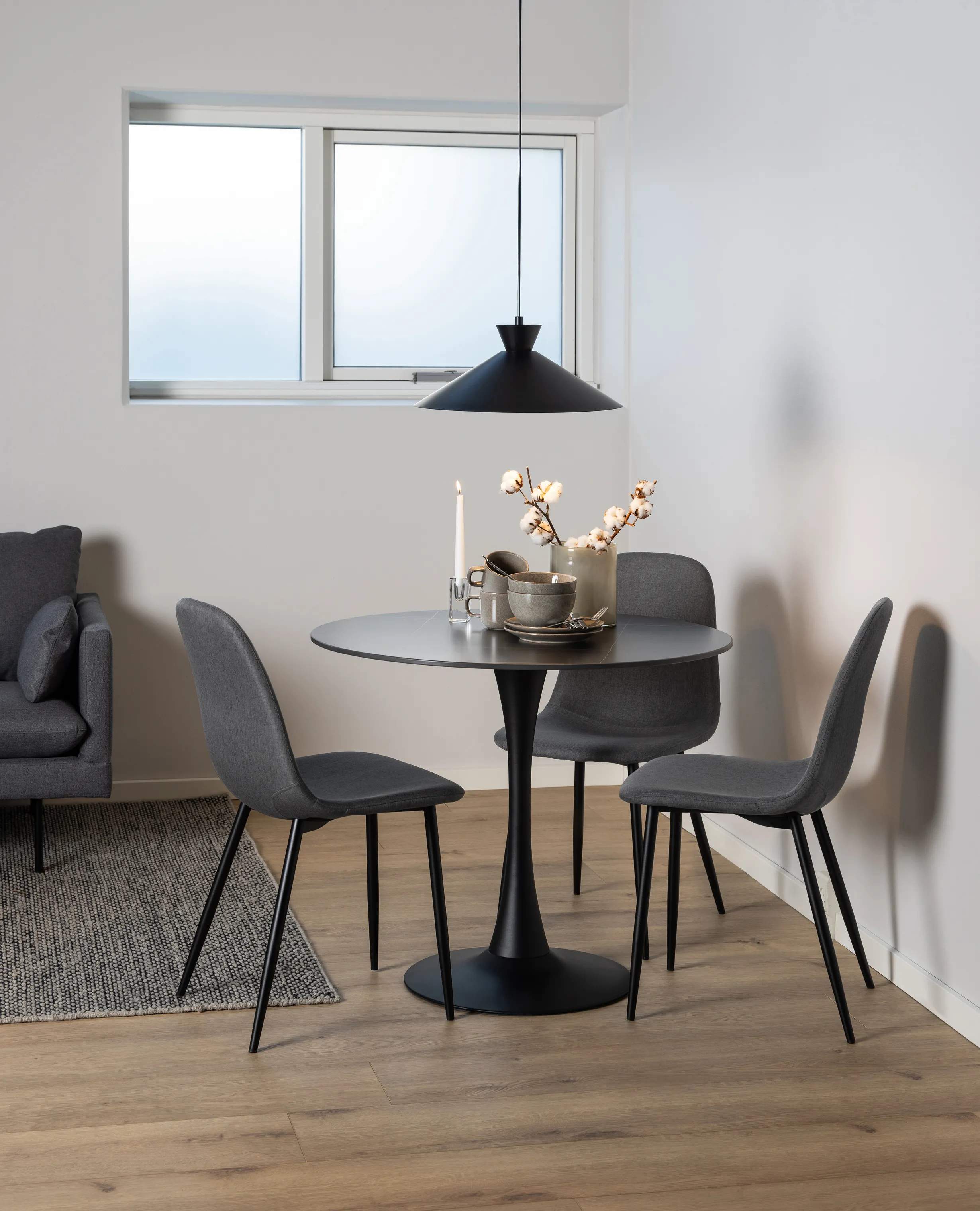 CASA Living Spisebordsstole Celia Spisebordsstol - 4 stk. i mørkegrå, 2