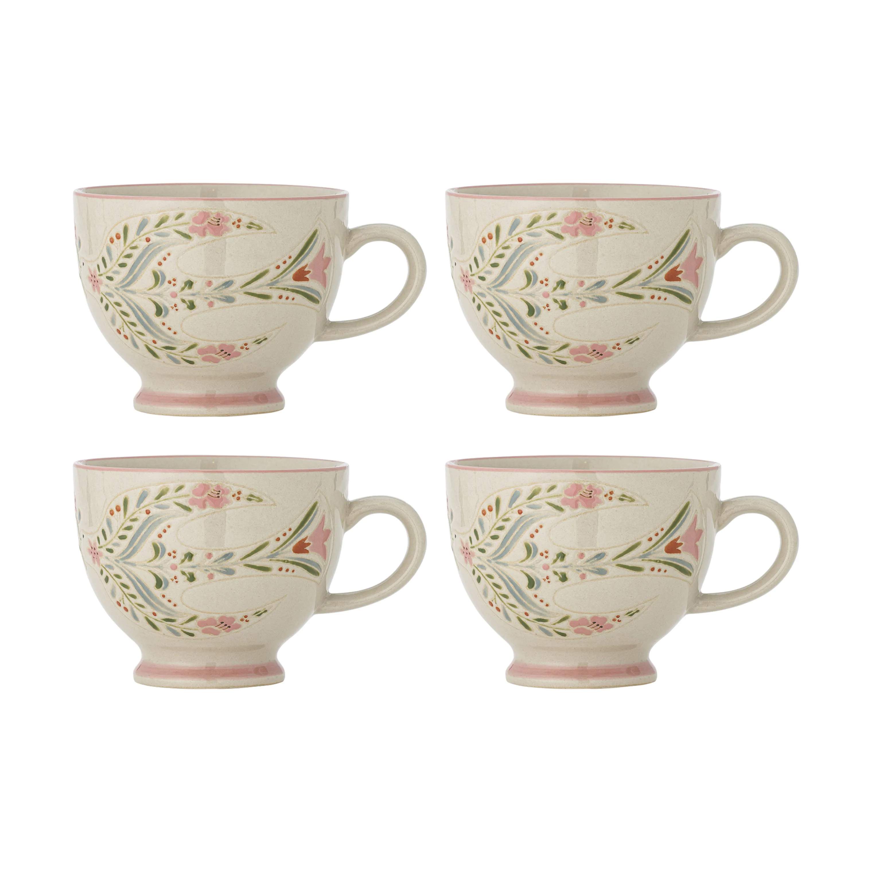 Creative Collection Krus og kopper med hank Rosalynde Krus - 4 stk. i Hvid, 1