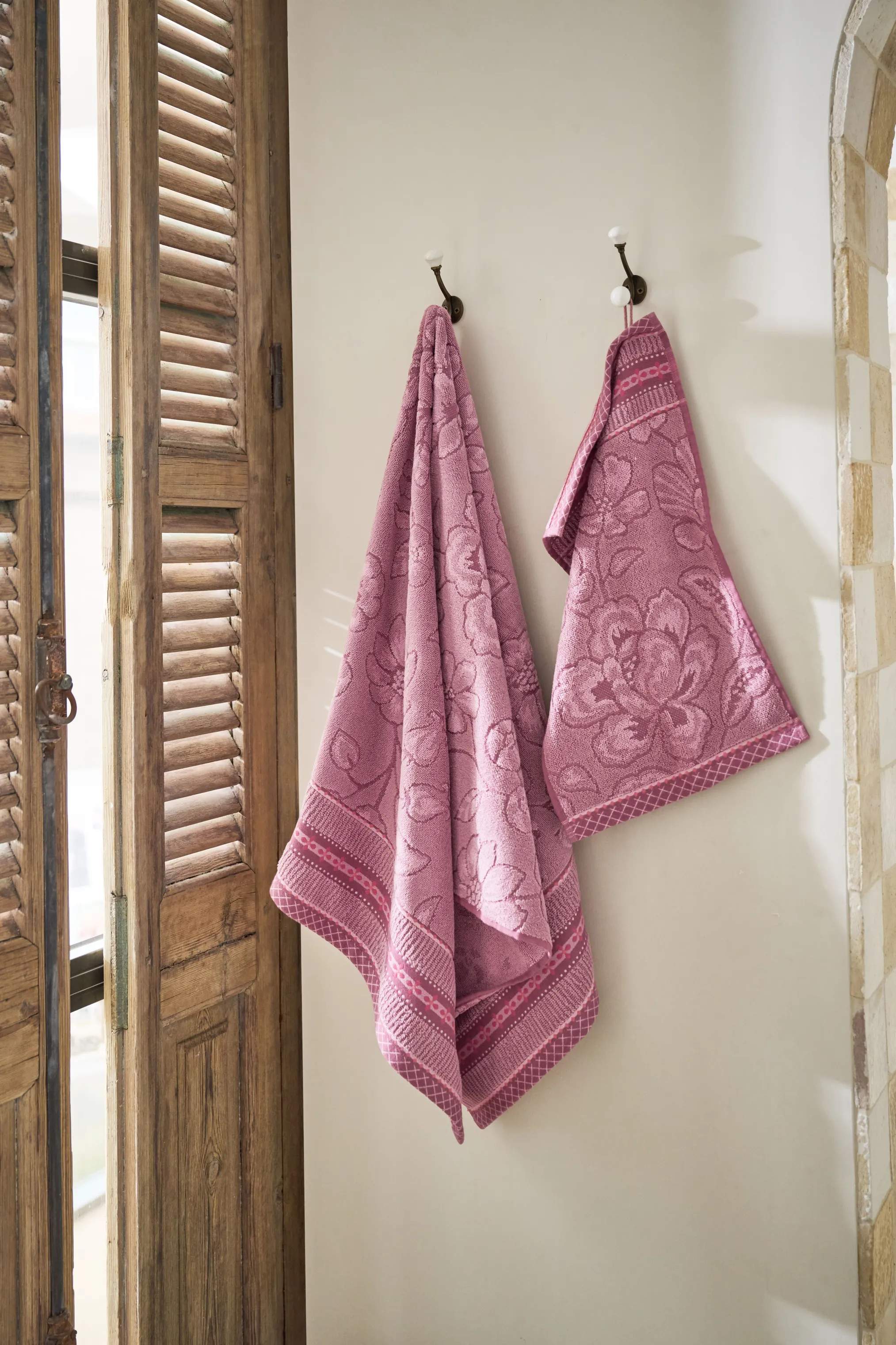 PIP Studio Håndklæder Jasmin Jacquard Håndklæde i Light Pink, B55 x L100 cm, 3