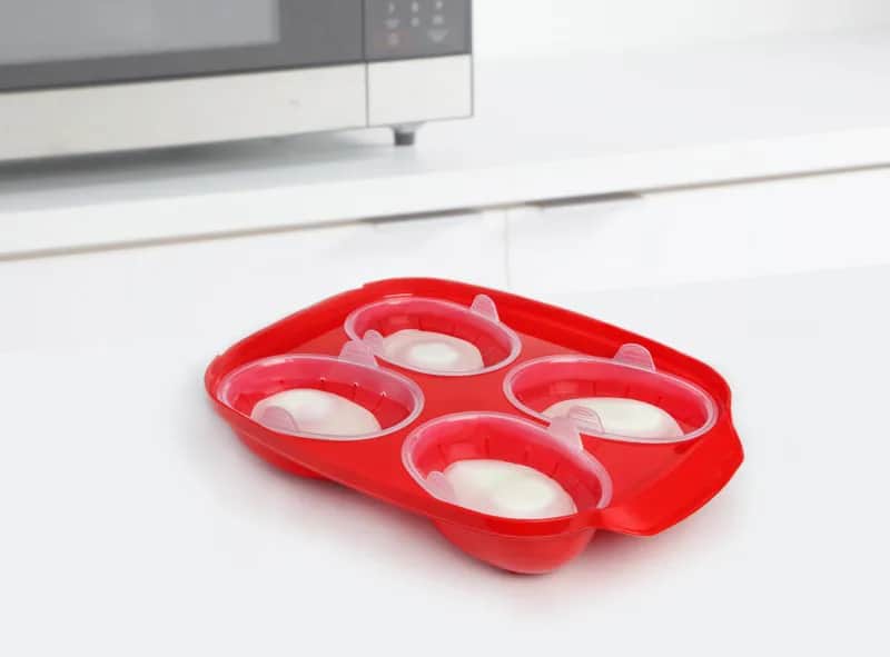 Sistema Æggedelere og øvrigt udstyr til æg Microwave Pocheringsbakke i Rød, 4