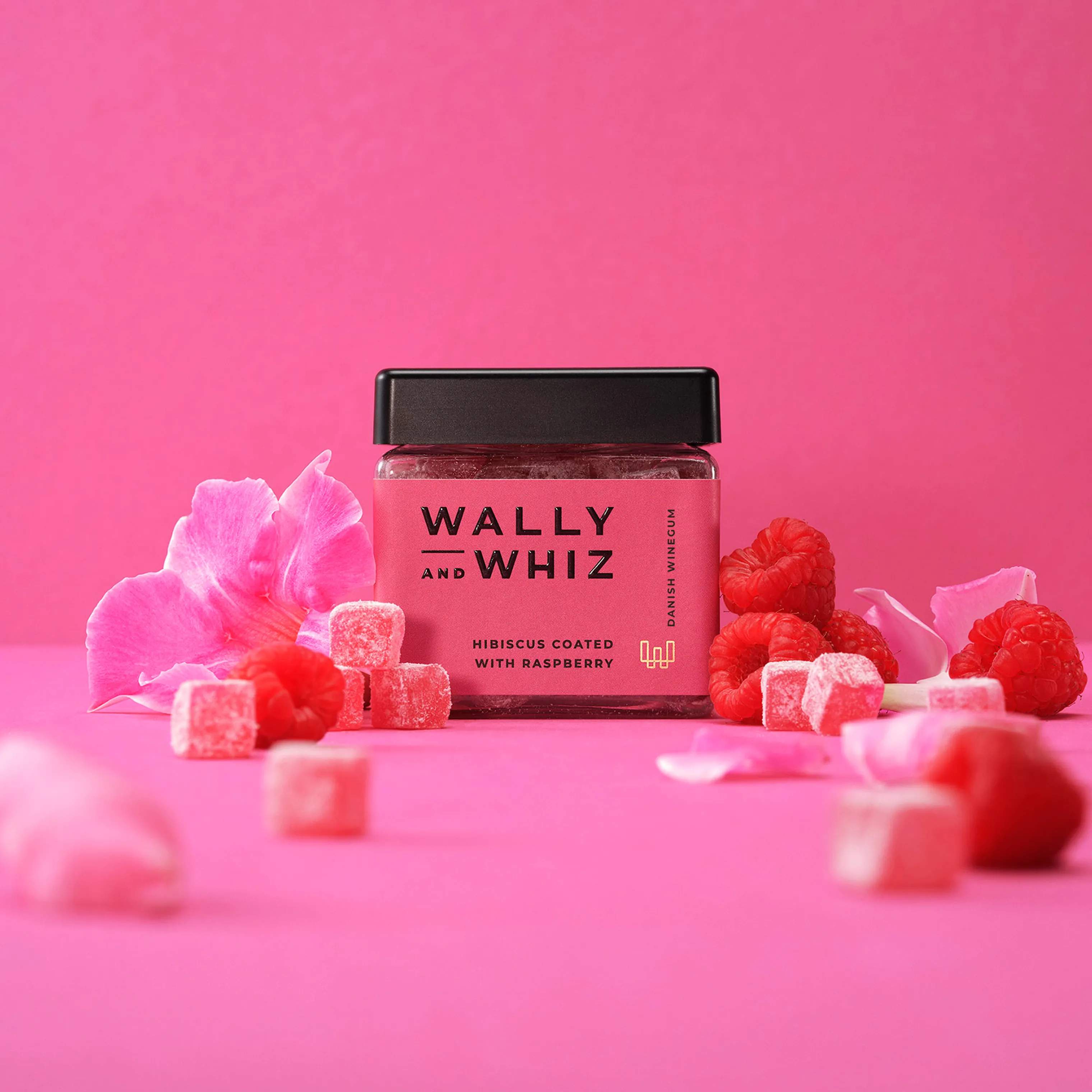 Wally and Whiz Søde sager Vingummi - Hibiscus med hindbær i 140 gram, 2